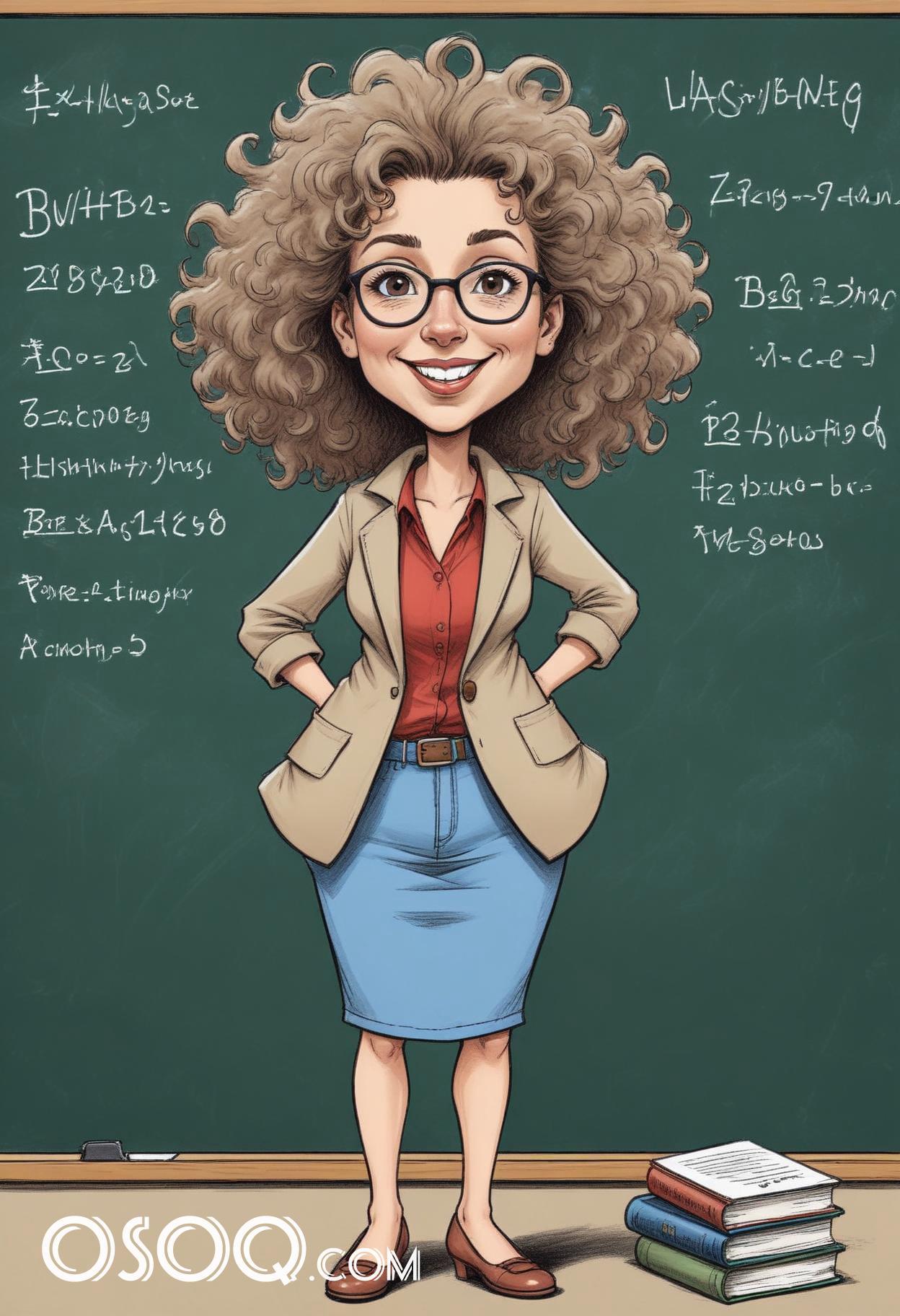 Teacher cartoon funny caricature drawing 12