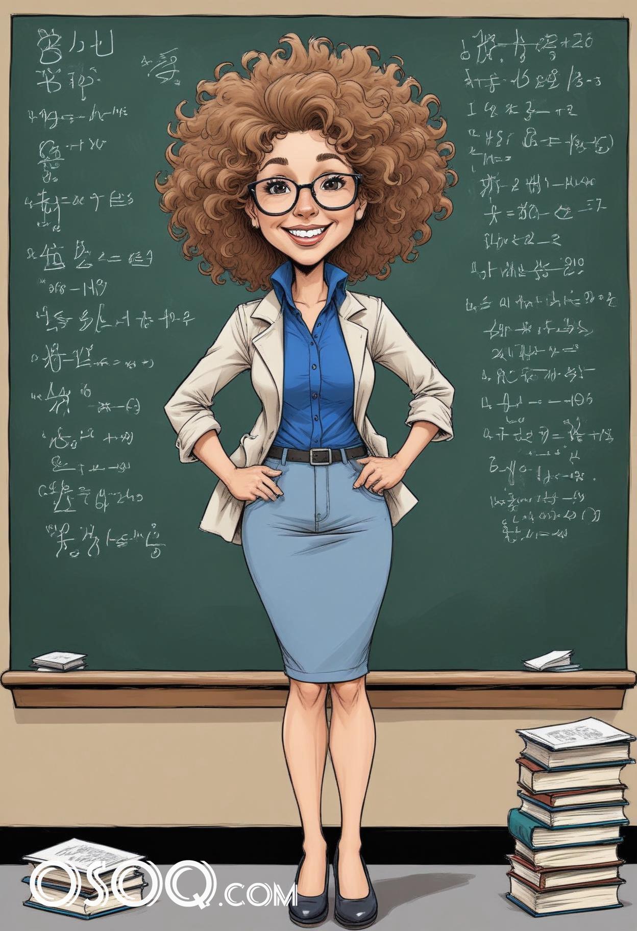 Teacher cartoon funny caricature drawing 13