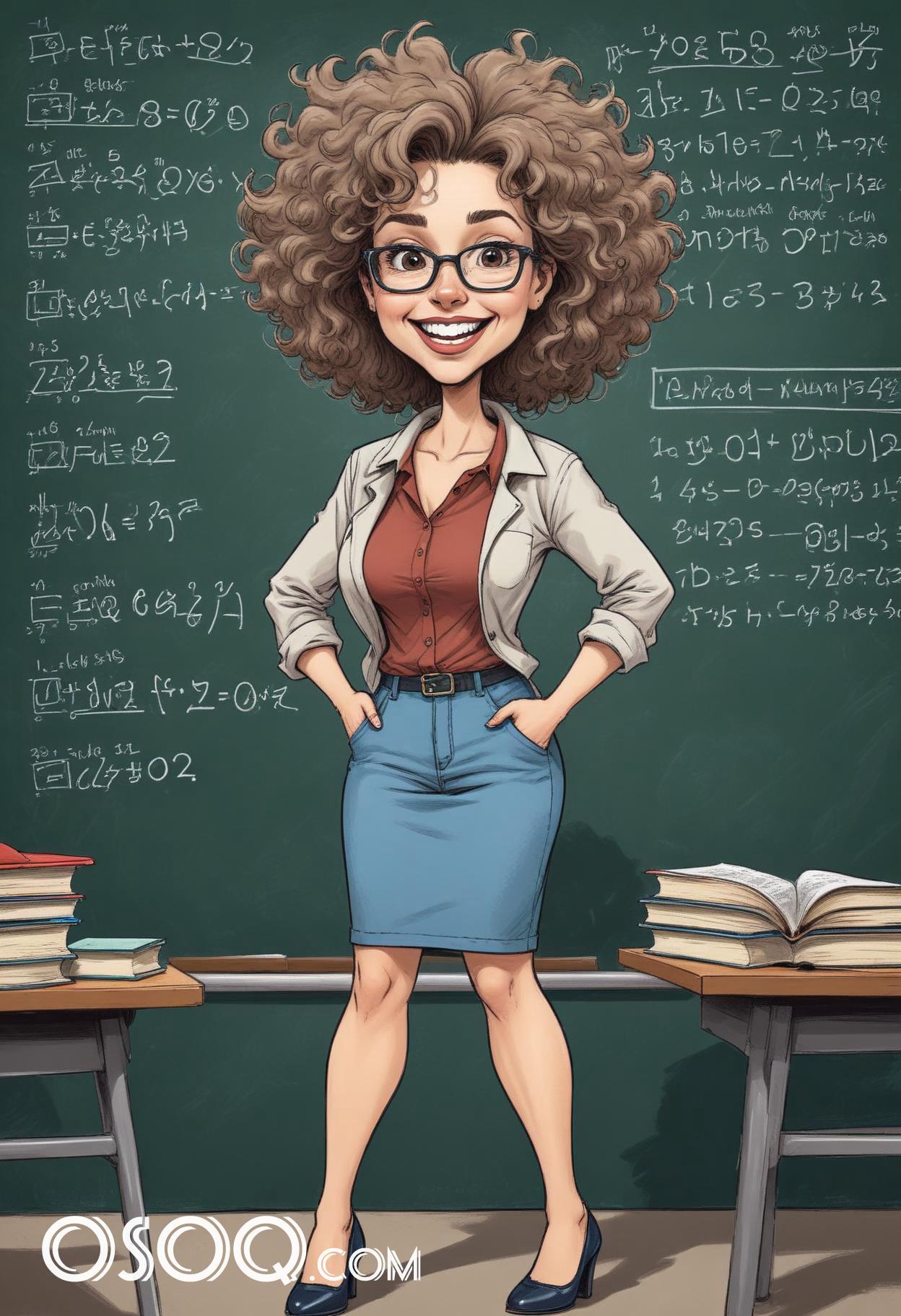 Teacher cartoon funny caricature drawing 14