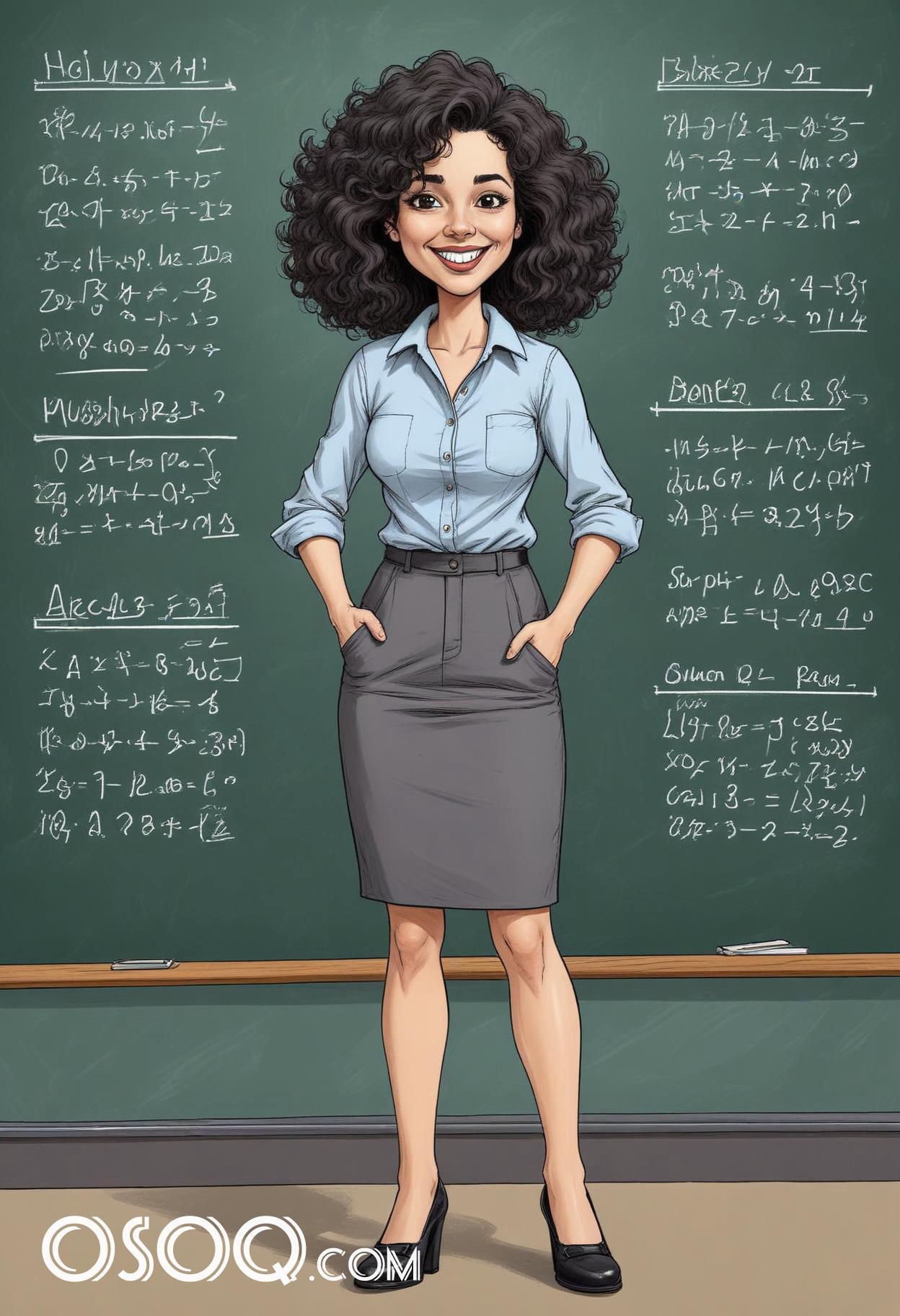 Teacher cartoon funny caricature drawing 16