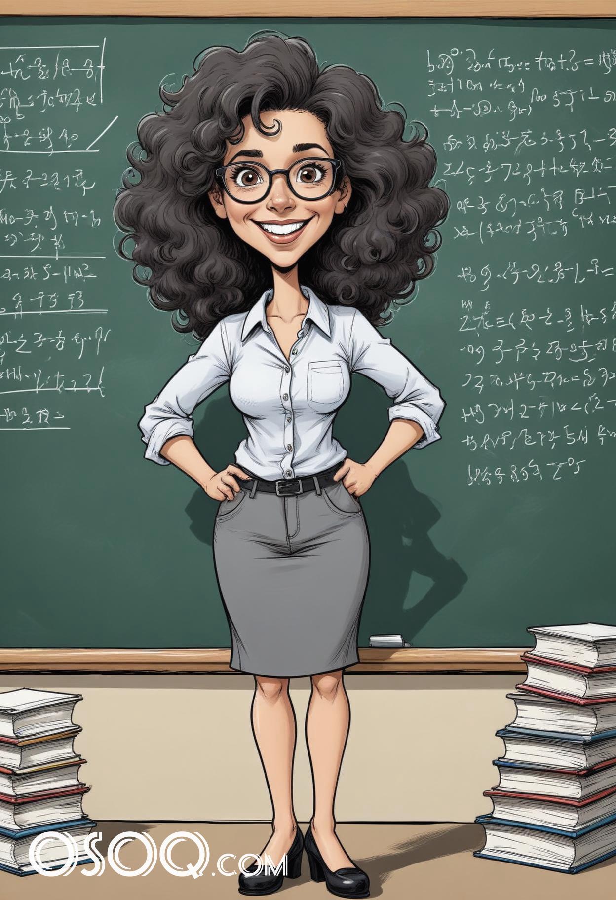 Teacher cartoon funny caricature drawing 17