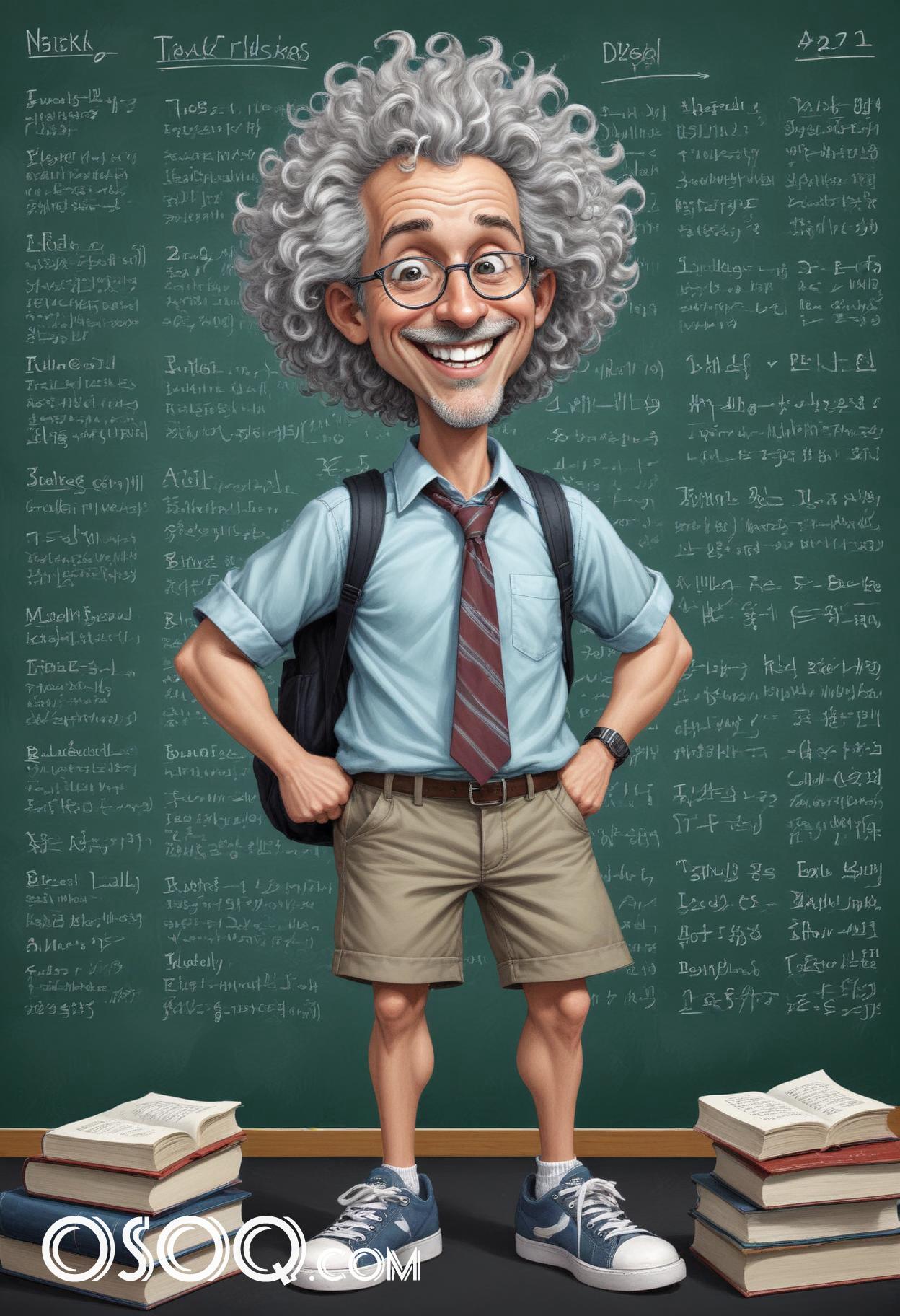 Teacher cartoon funny caricature drawing 20