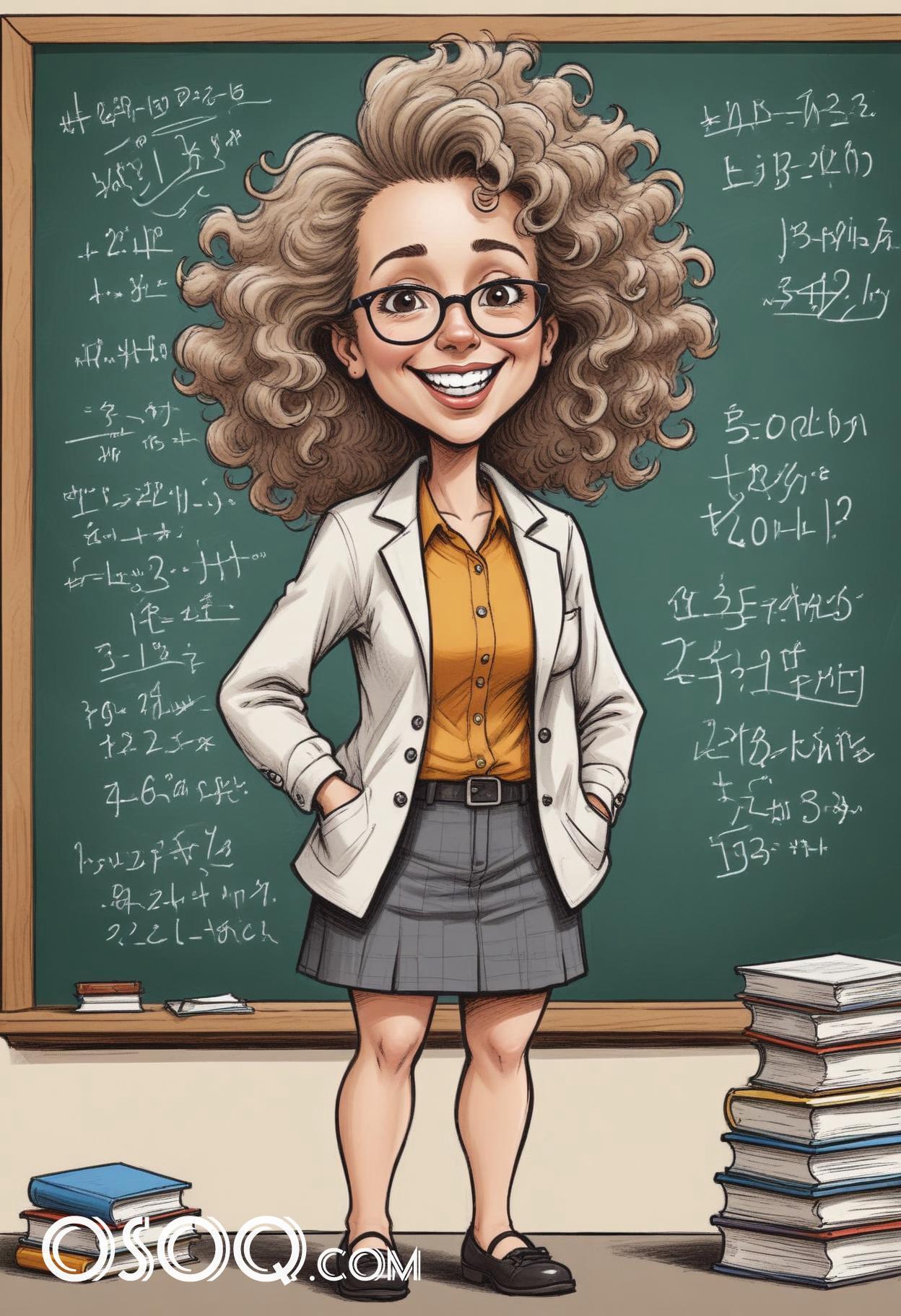 Cute teacher cartoon 01