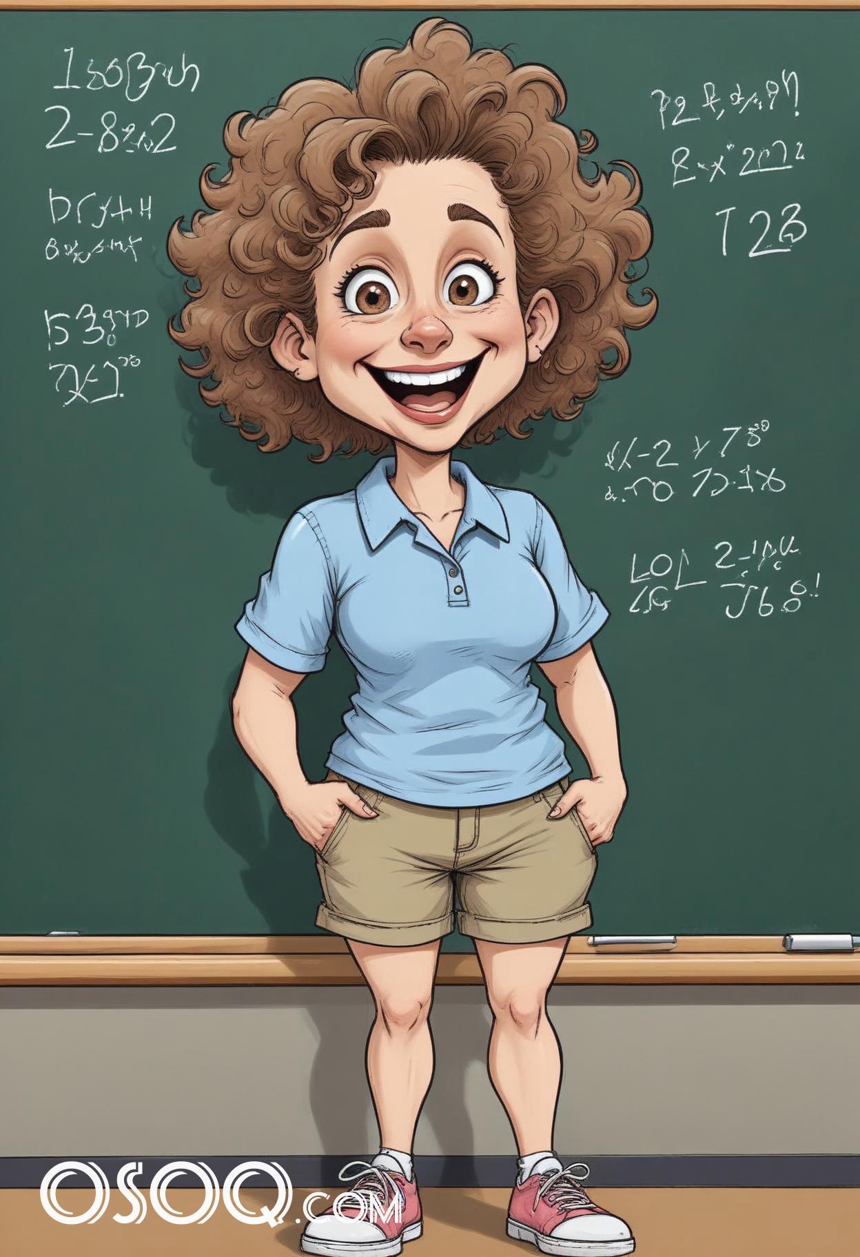 Cute teacher cartoon 02