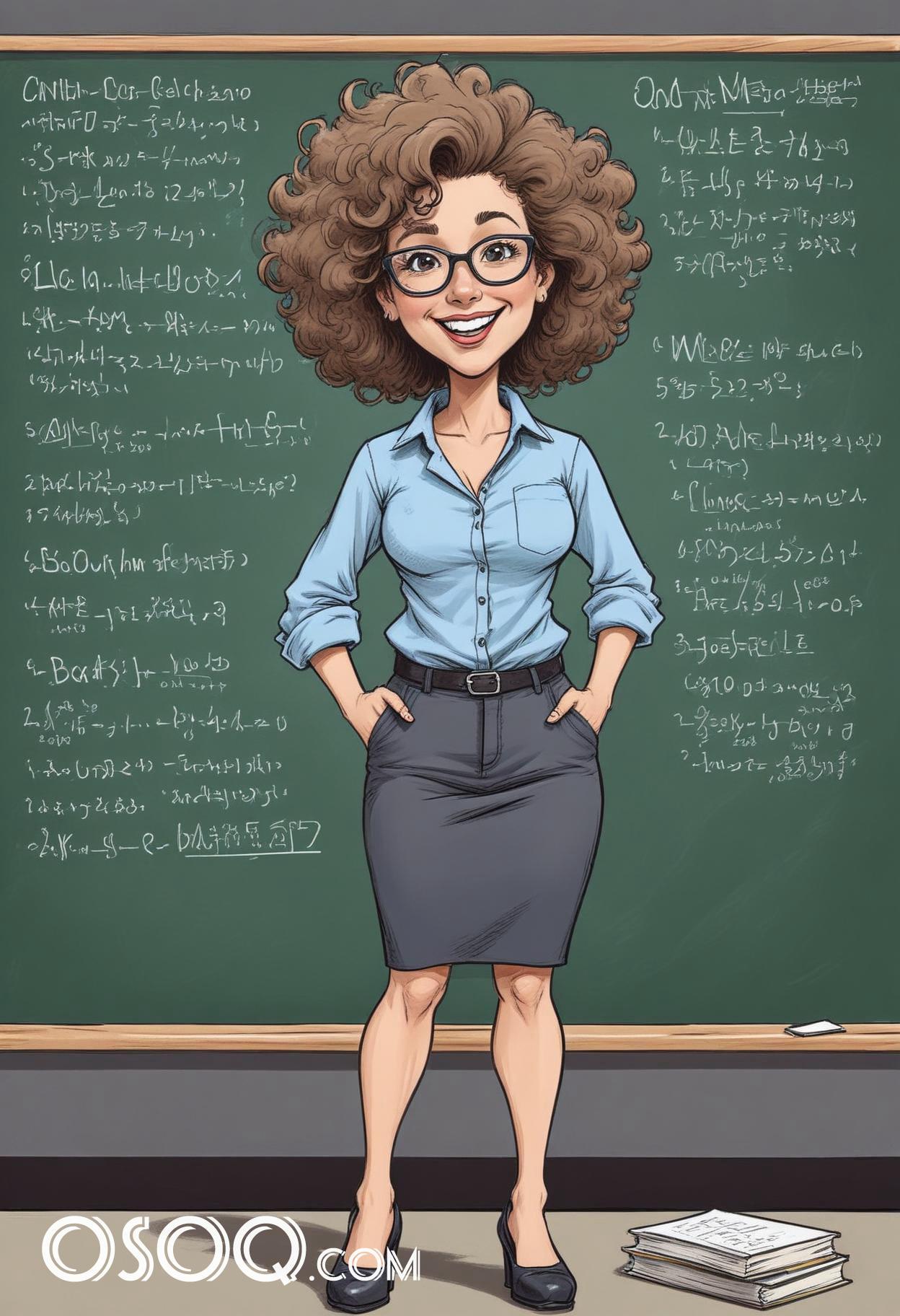 Cute teacher cartoon 03