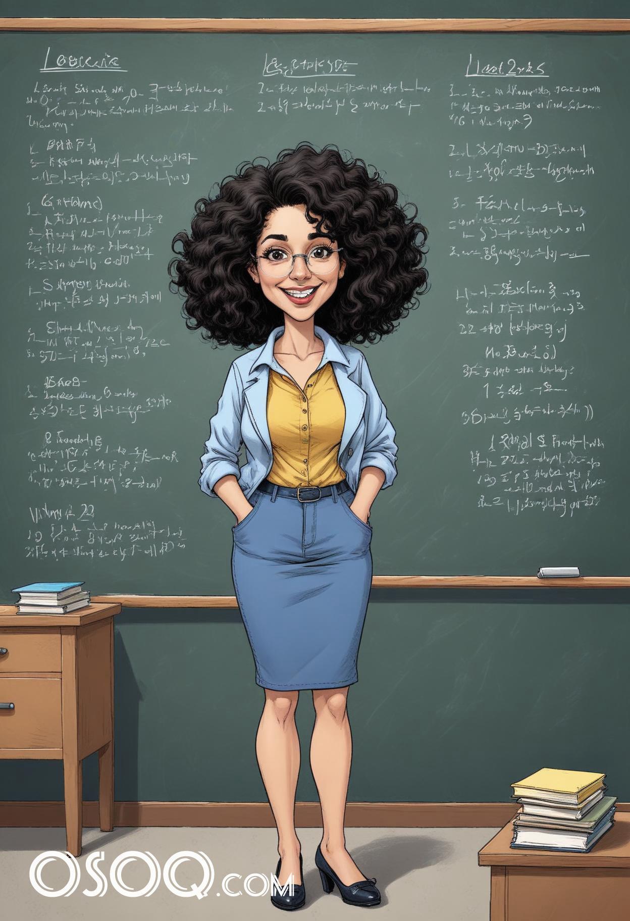 Cute teacher cartoon 04