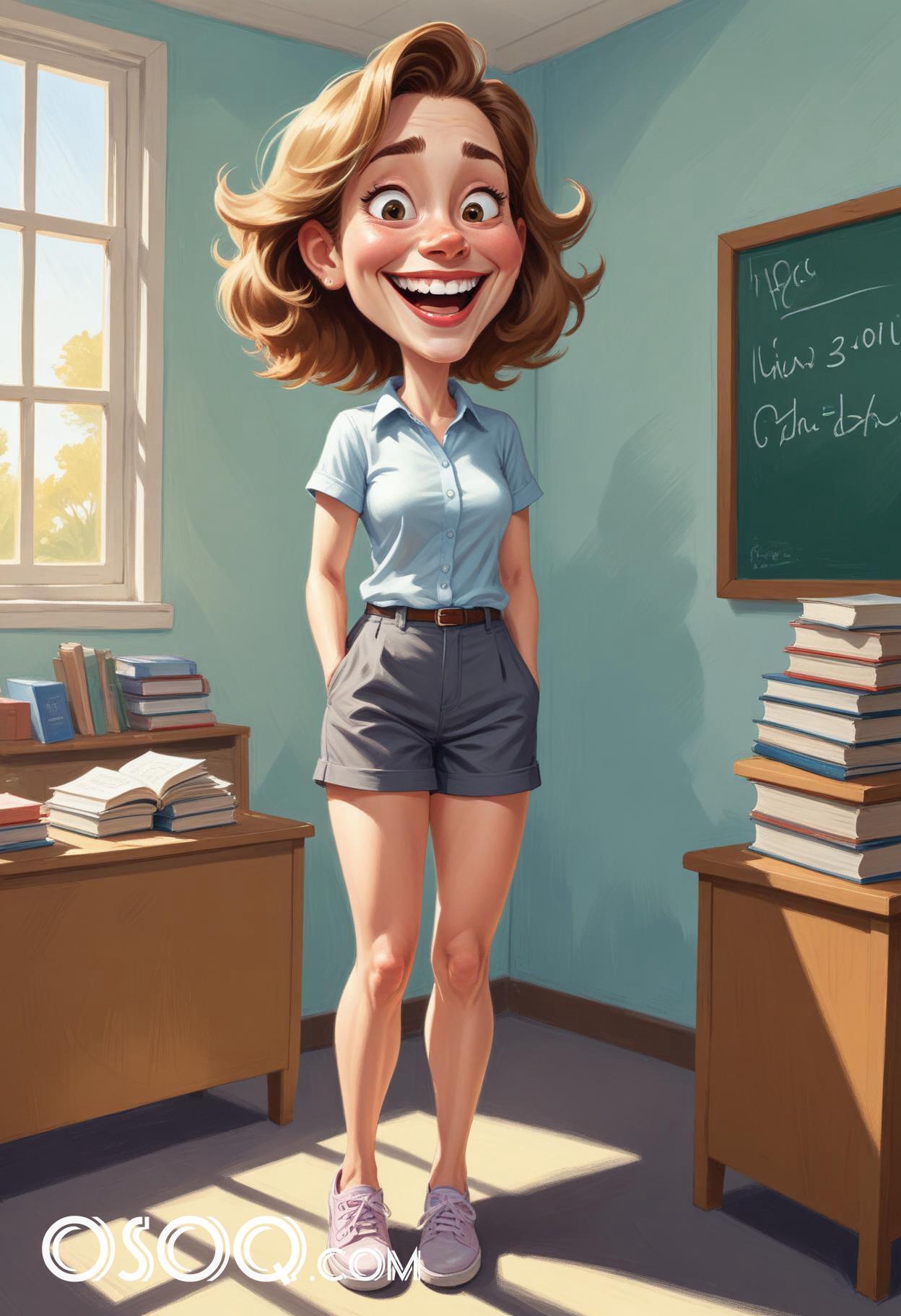 Cute teacher cartoon 05