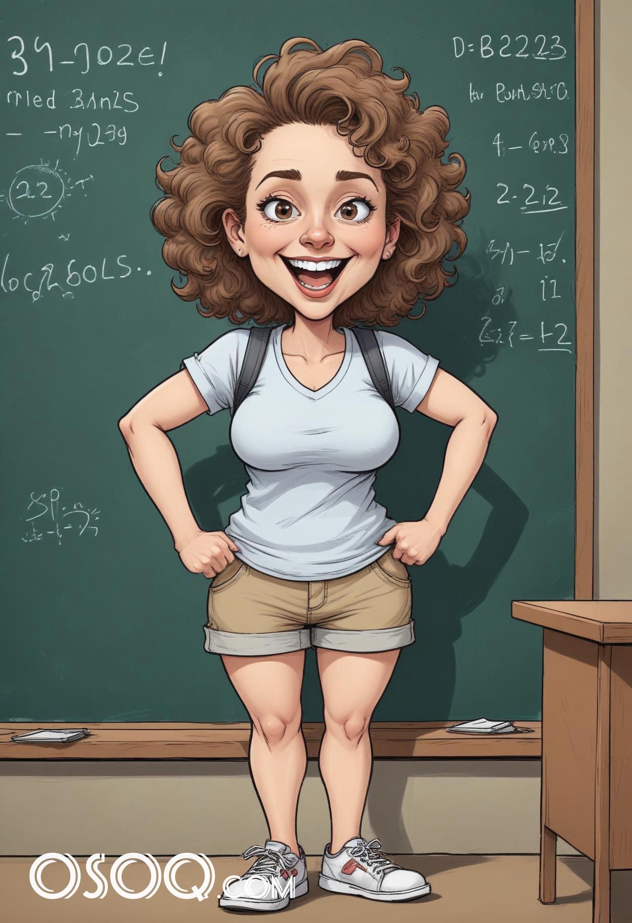 Female teacher cartoon 03