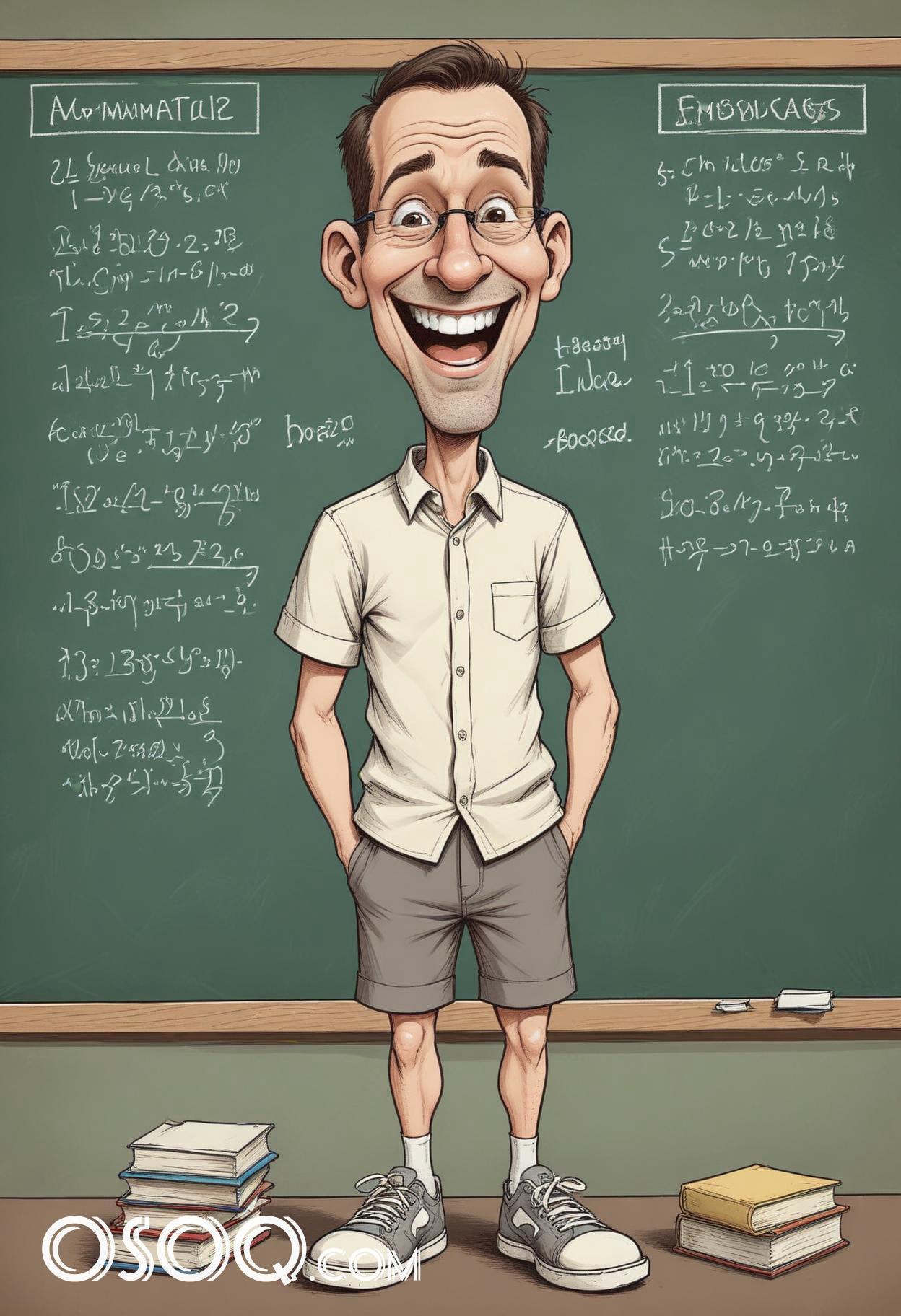 Male teacher cartoon 01