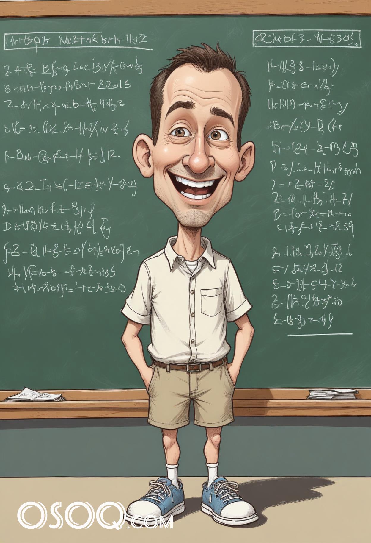 Male teacher cartoon 02