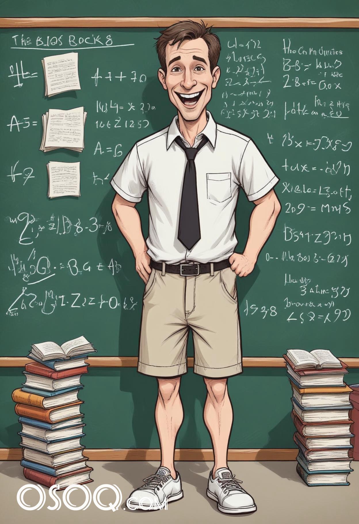 Male teacher cartoon 03