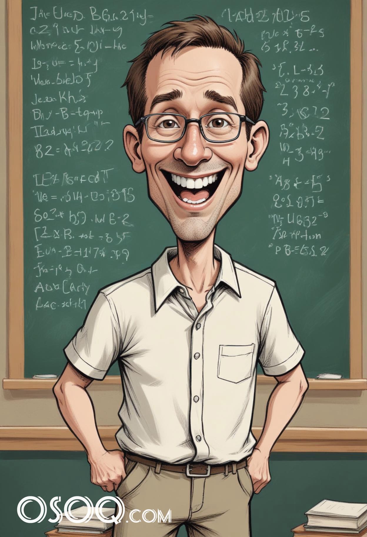 Male teacher cartoon 04