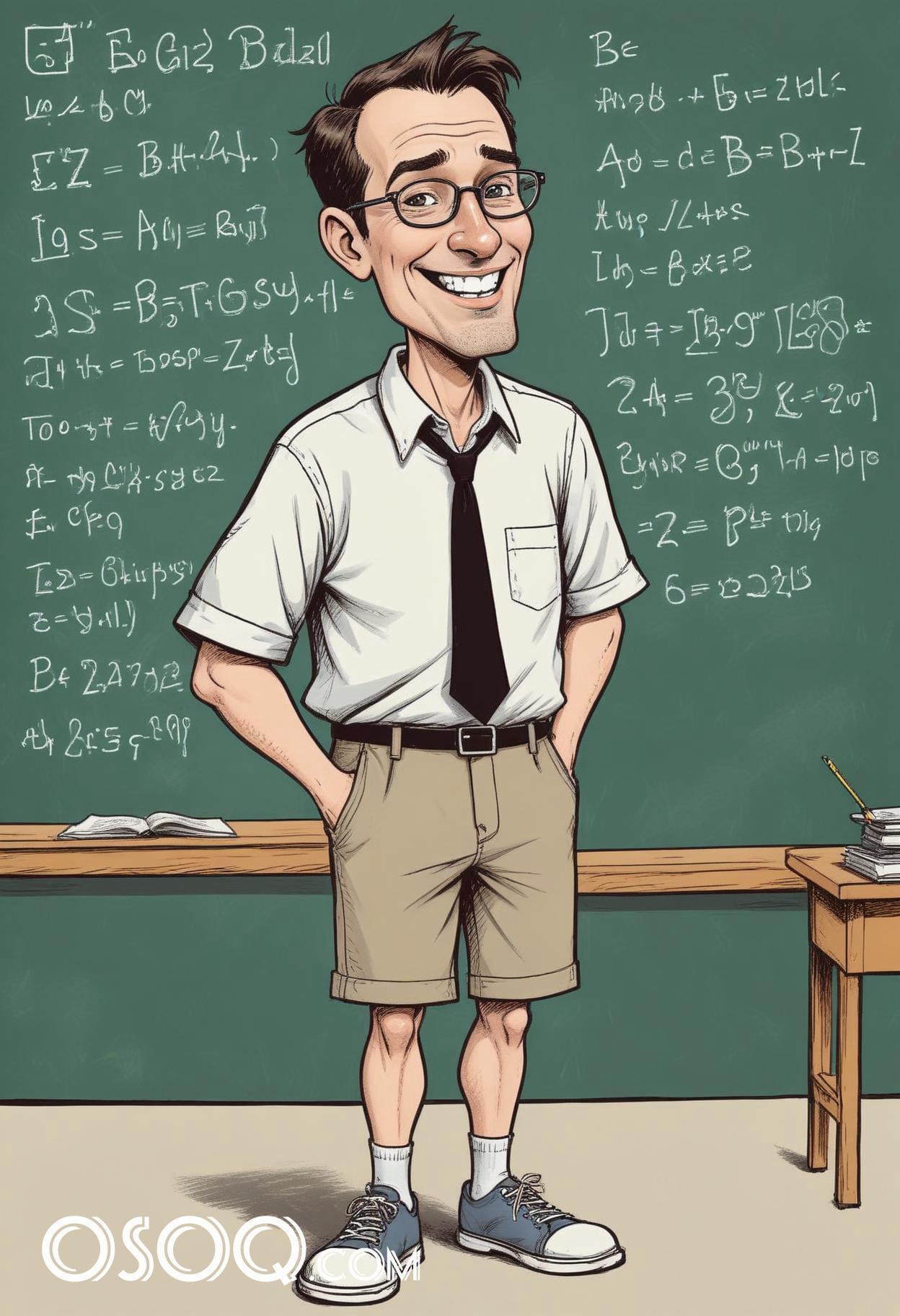 Male teacher cartoon 05