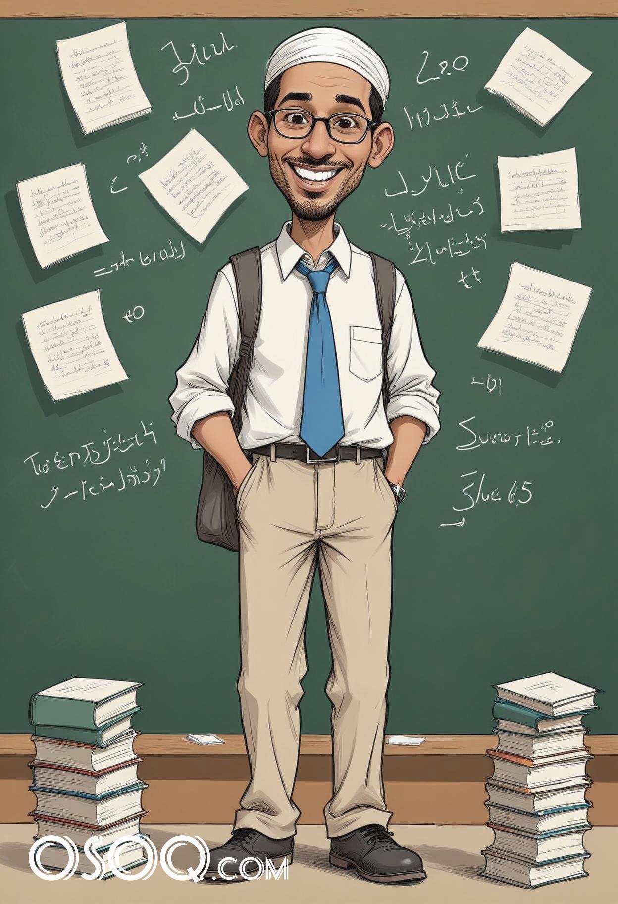 Muslim teacher cartoon drawing 13