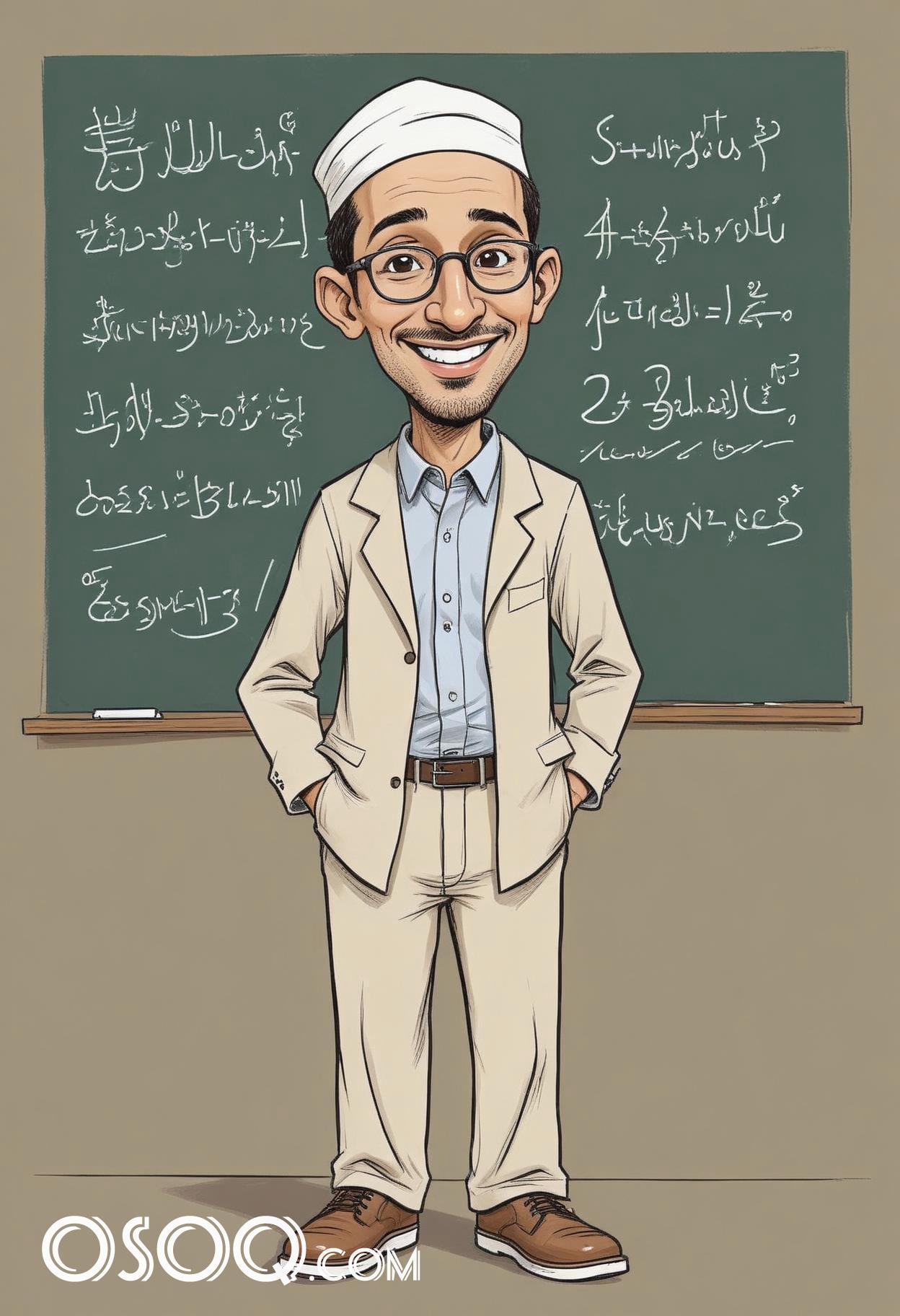 Muslim teacher cartoon drawing 16