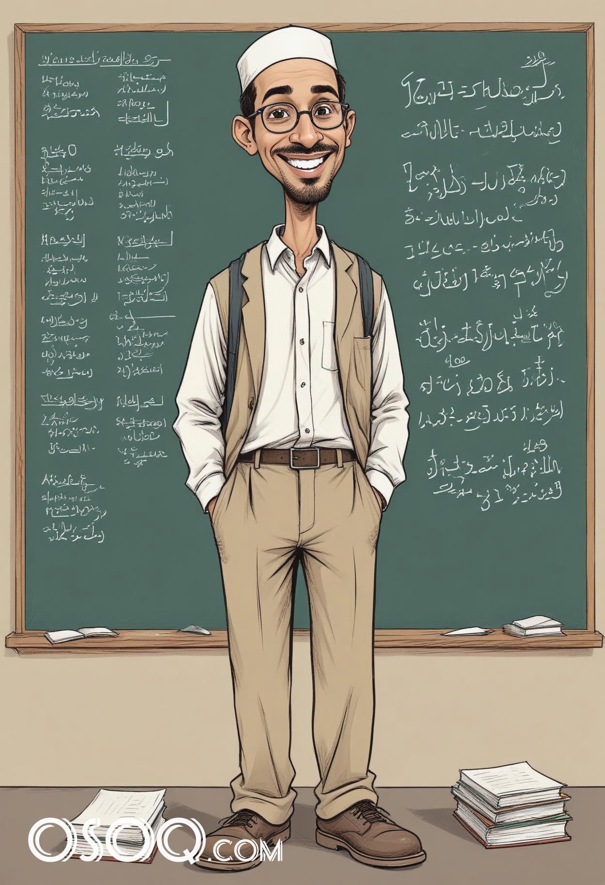 Muslim teacher cartoon drawing 17