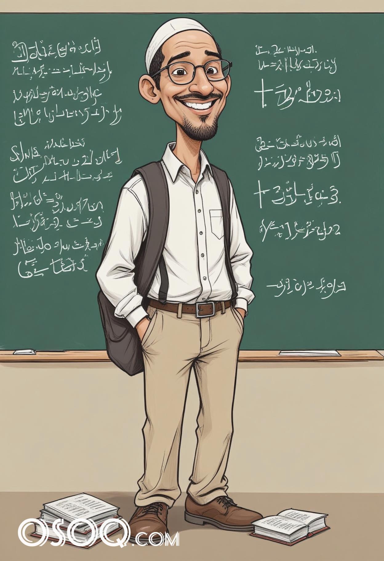 Muslim teacher cartoon drawing 19