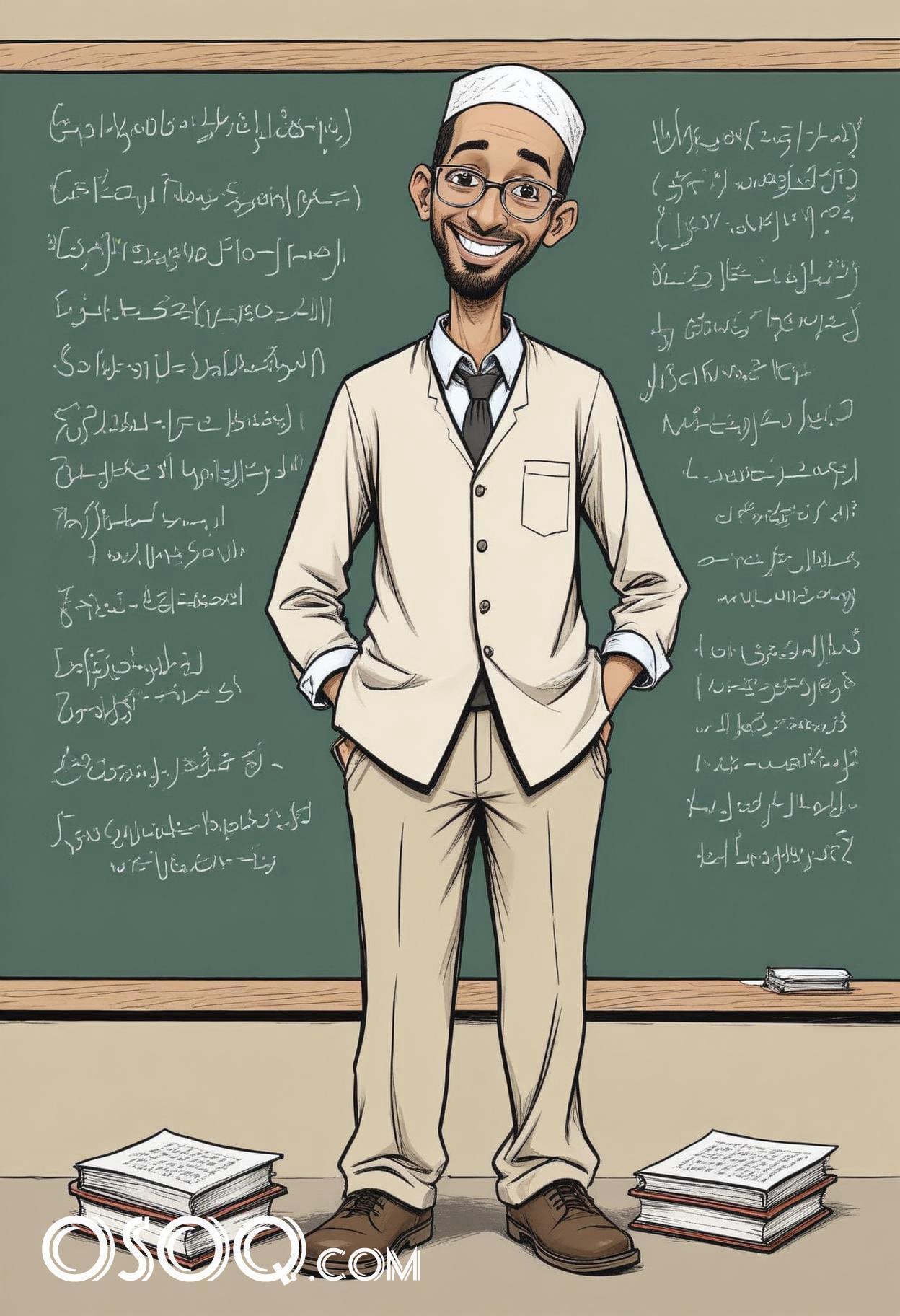 Muslim teacher cartoon drawing 20