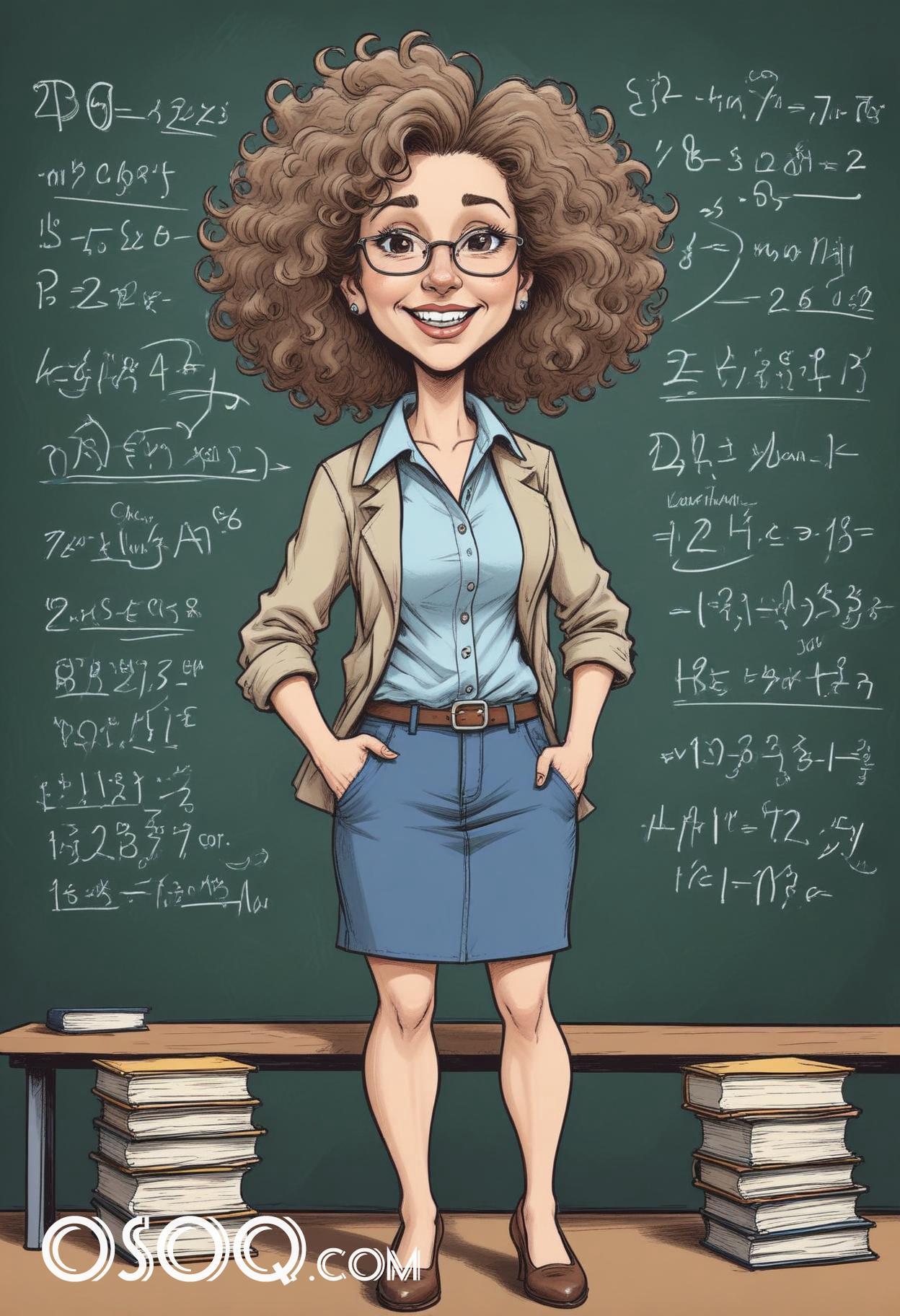 Teacher cartoon character art 01