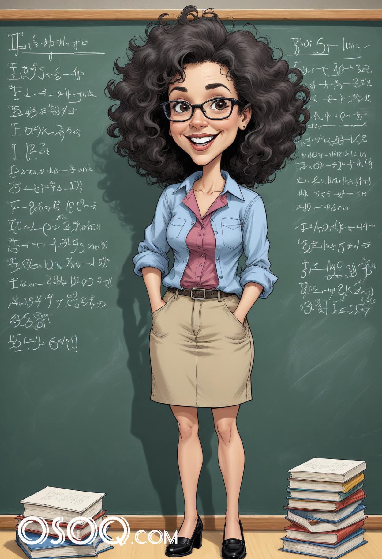 Teacher cartoon character art 02