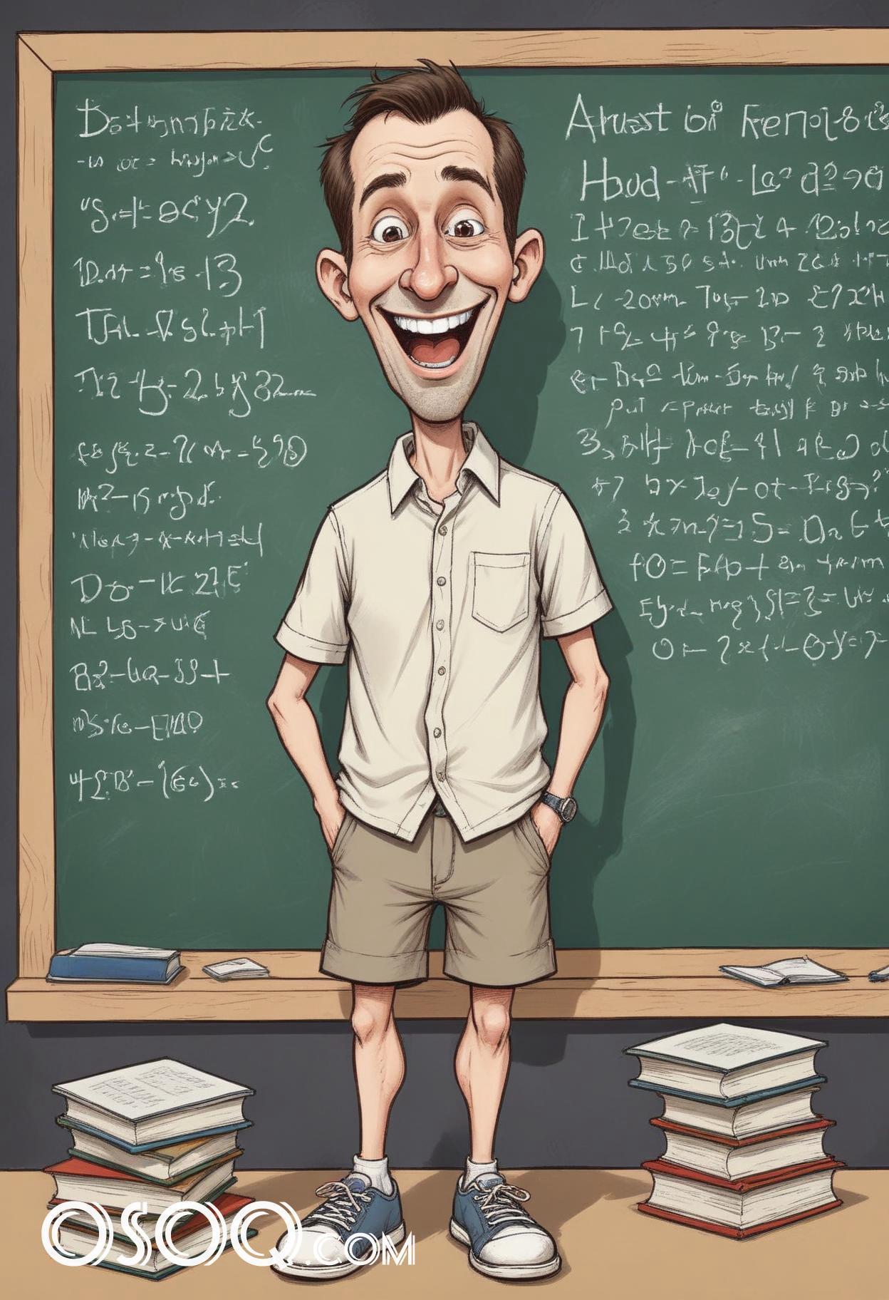 Teacher cartoon character art 04