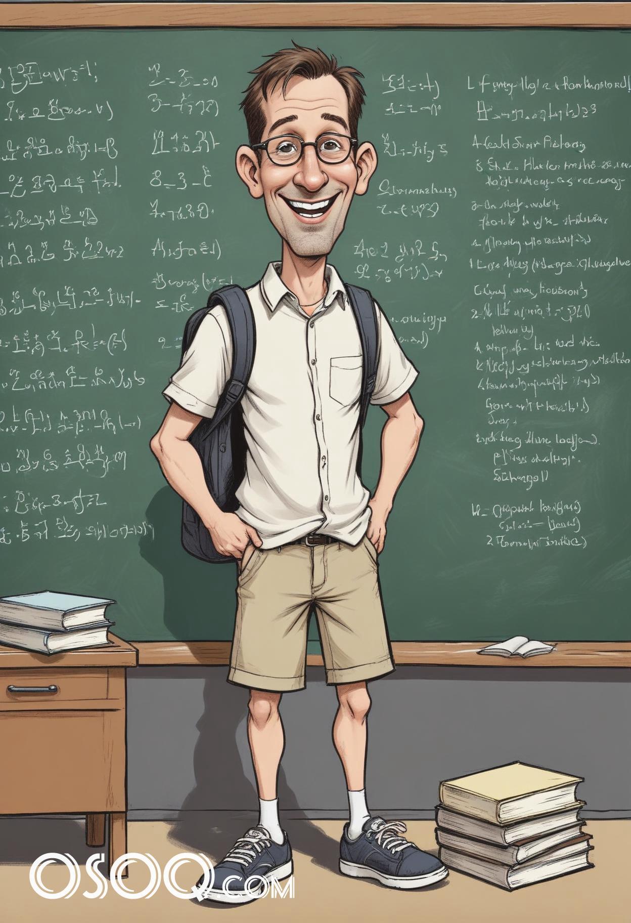 Teacher cartoon character art 05