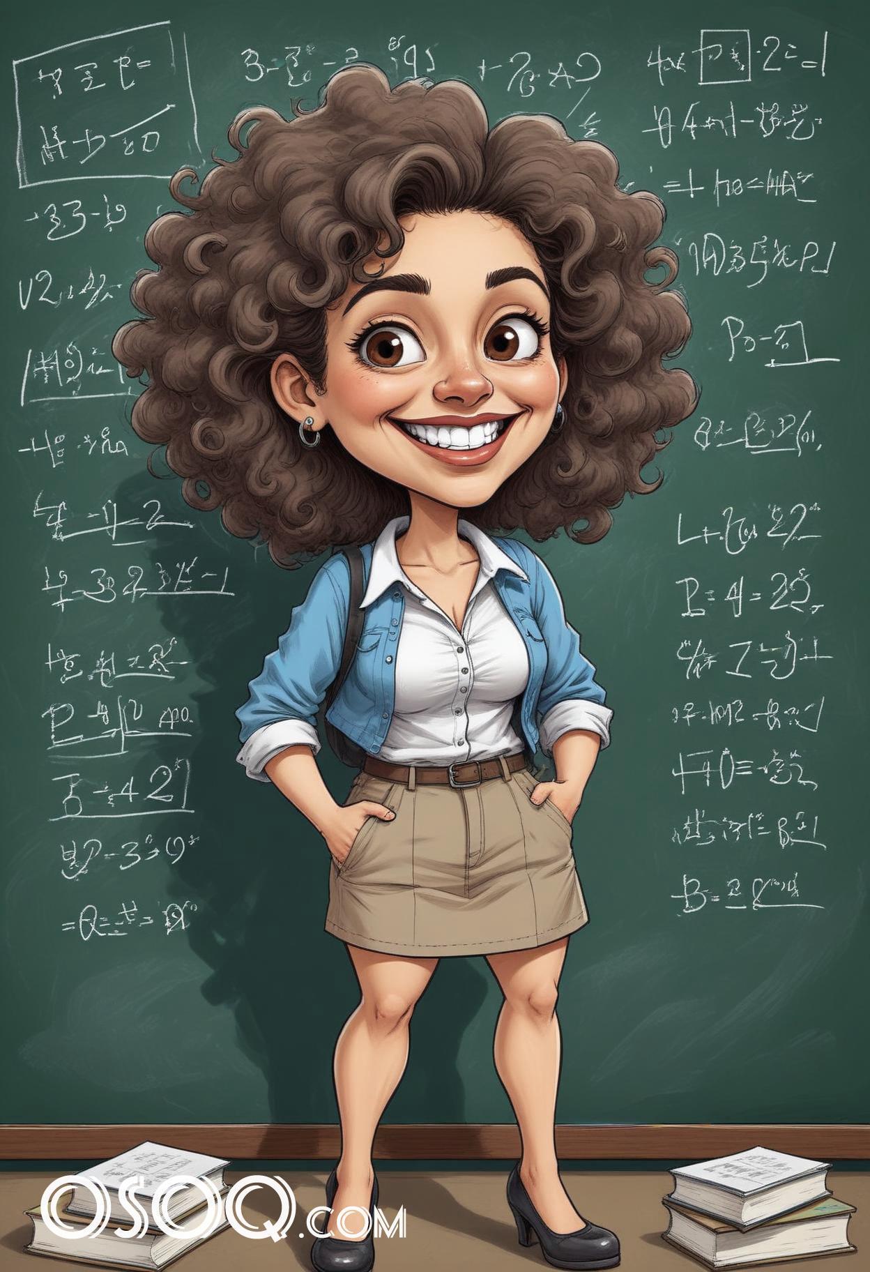 Teacher cartoon character art 09