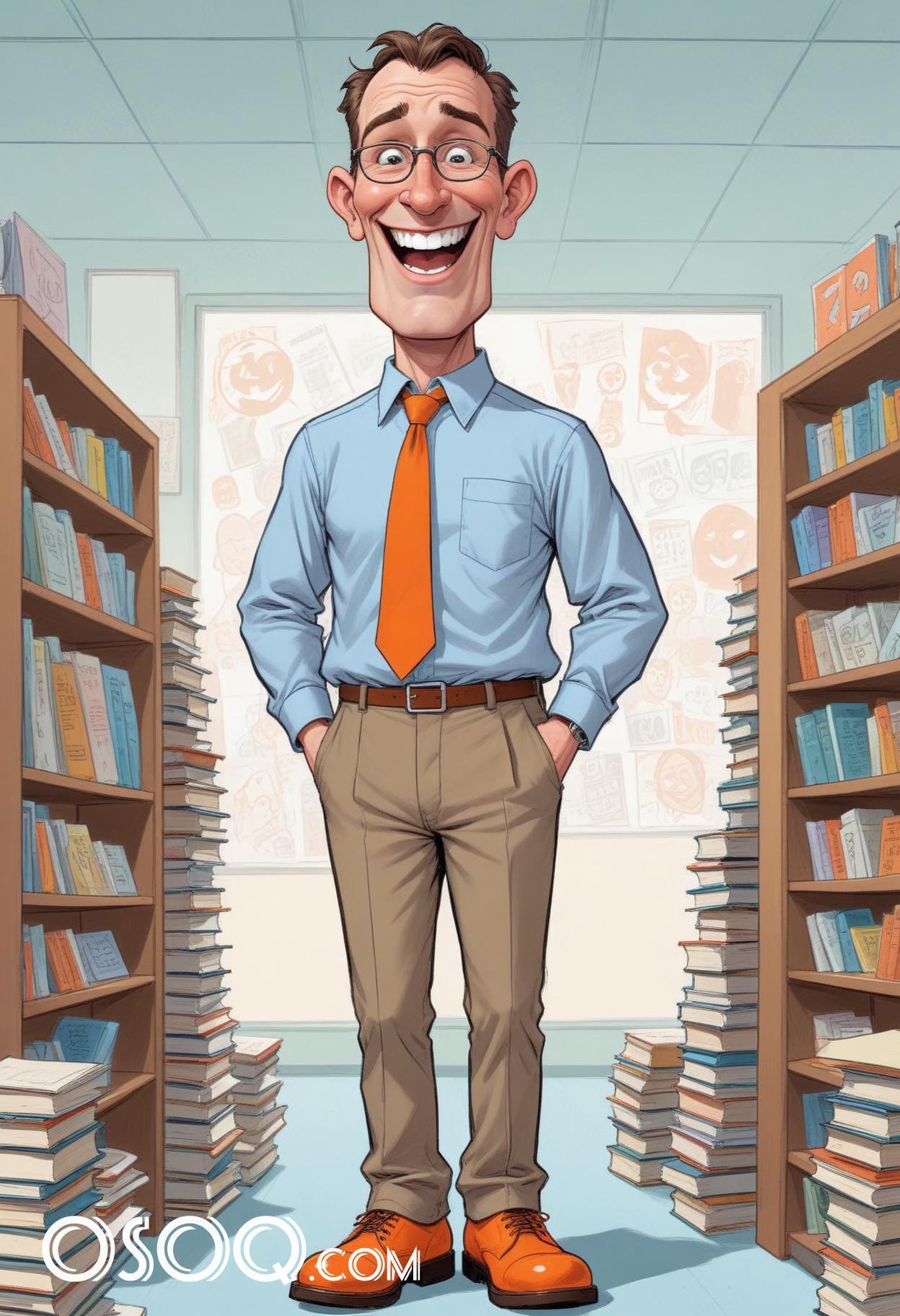 Teacher cartoon character art 12