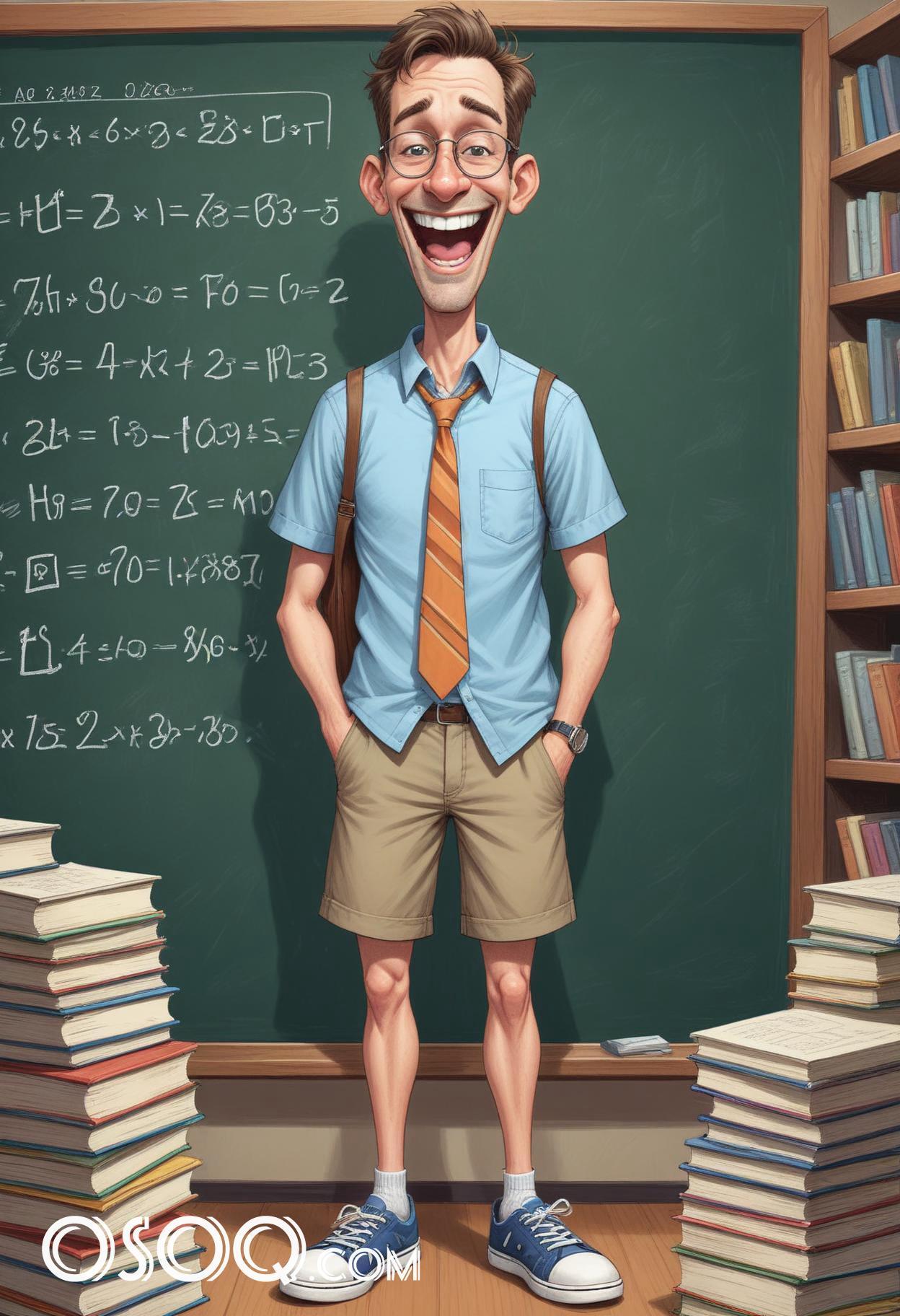 Teacher cartoon character art 14