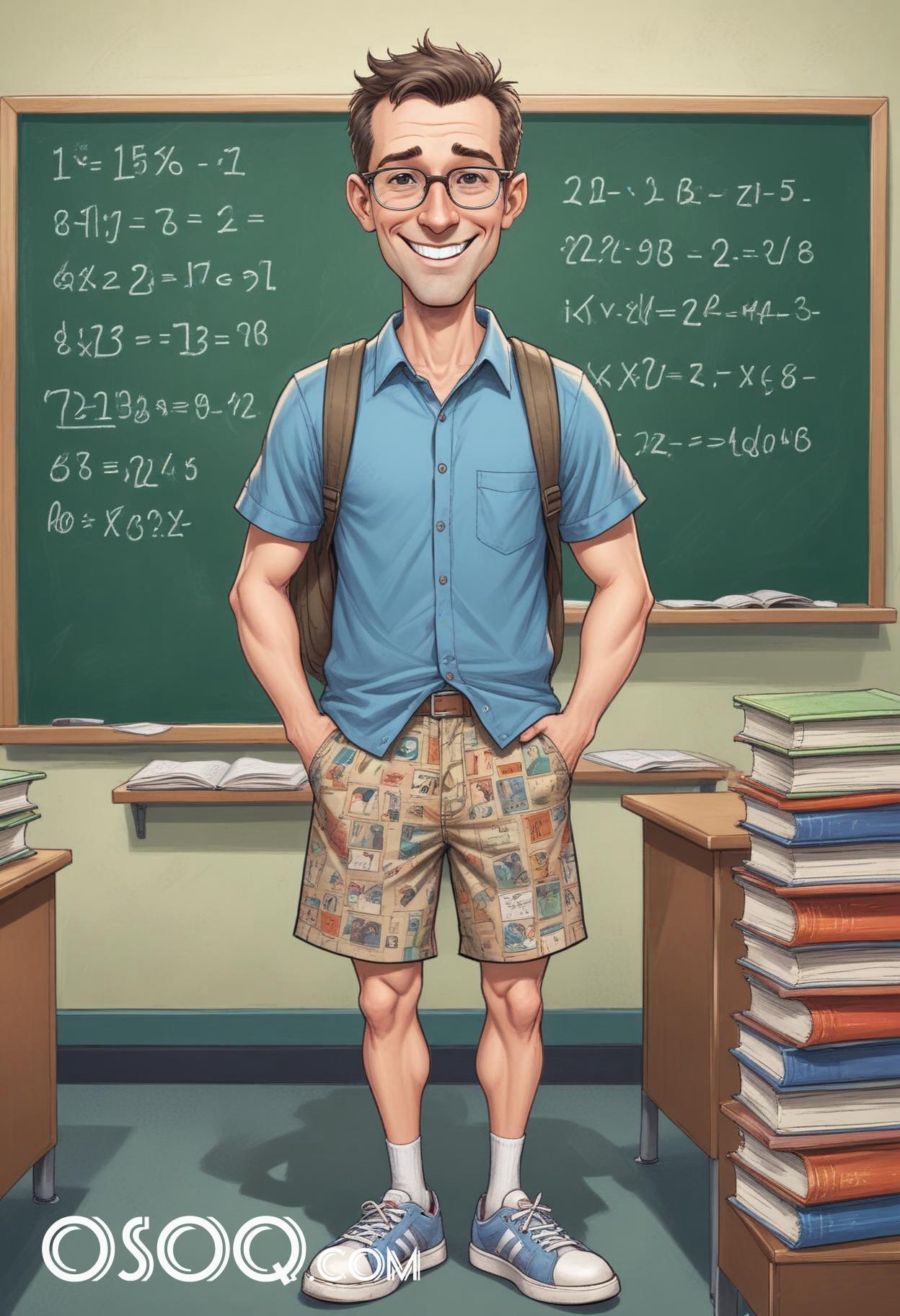 Teacher cartoon character art 15