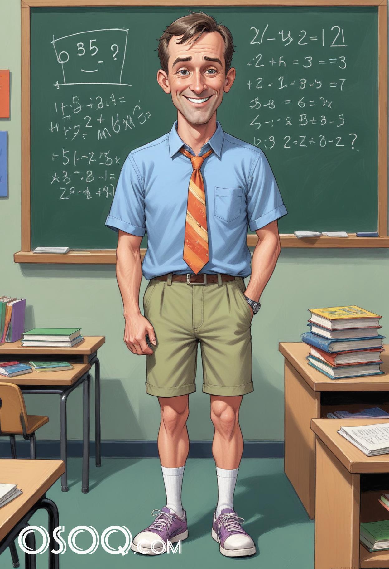 Teacher cartoon character art 16