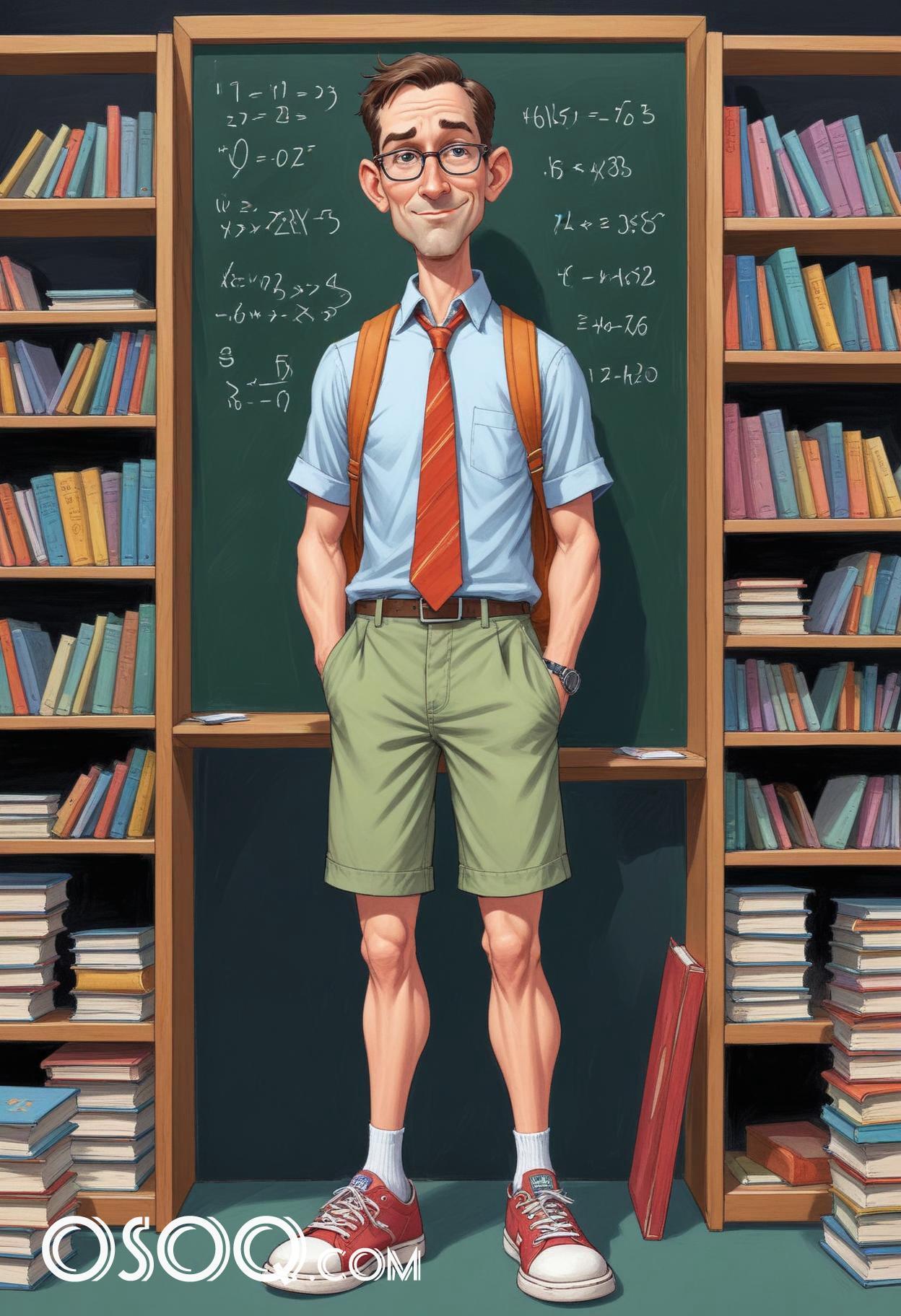 Teacher cartoon character art 17