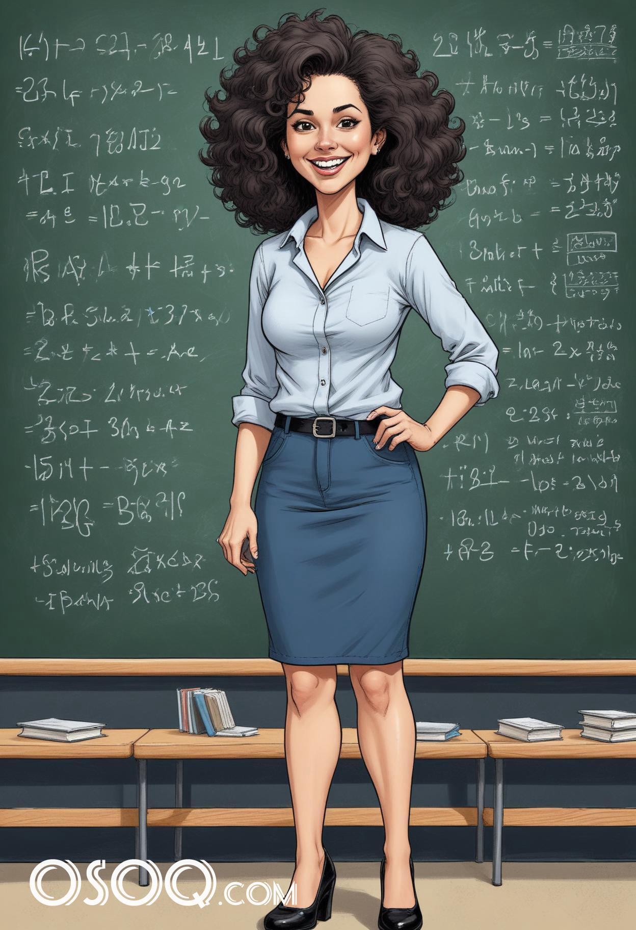 Teacher cartoon drawing 01