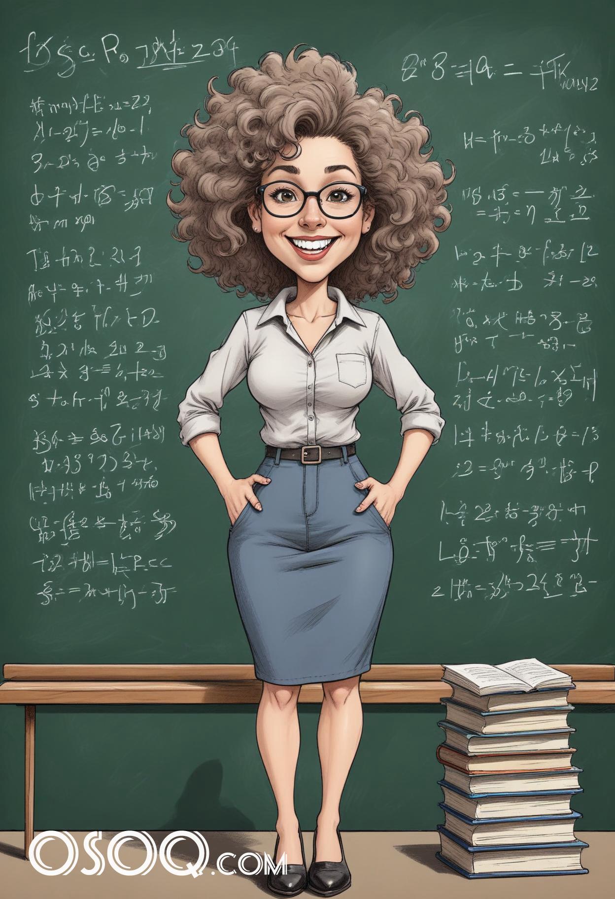 Teacher cartoon drawing 02