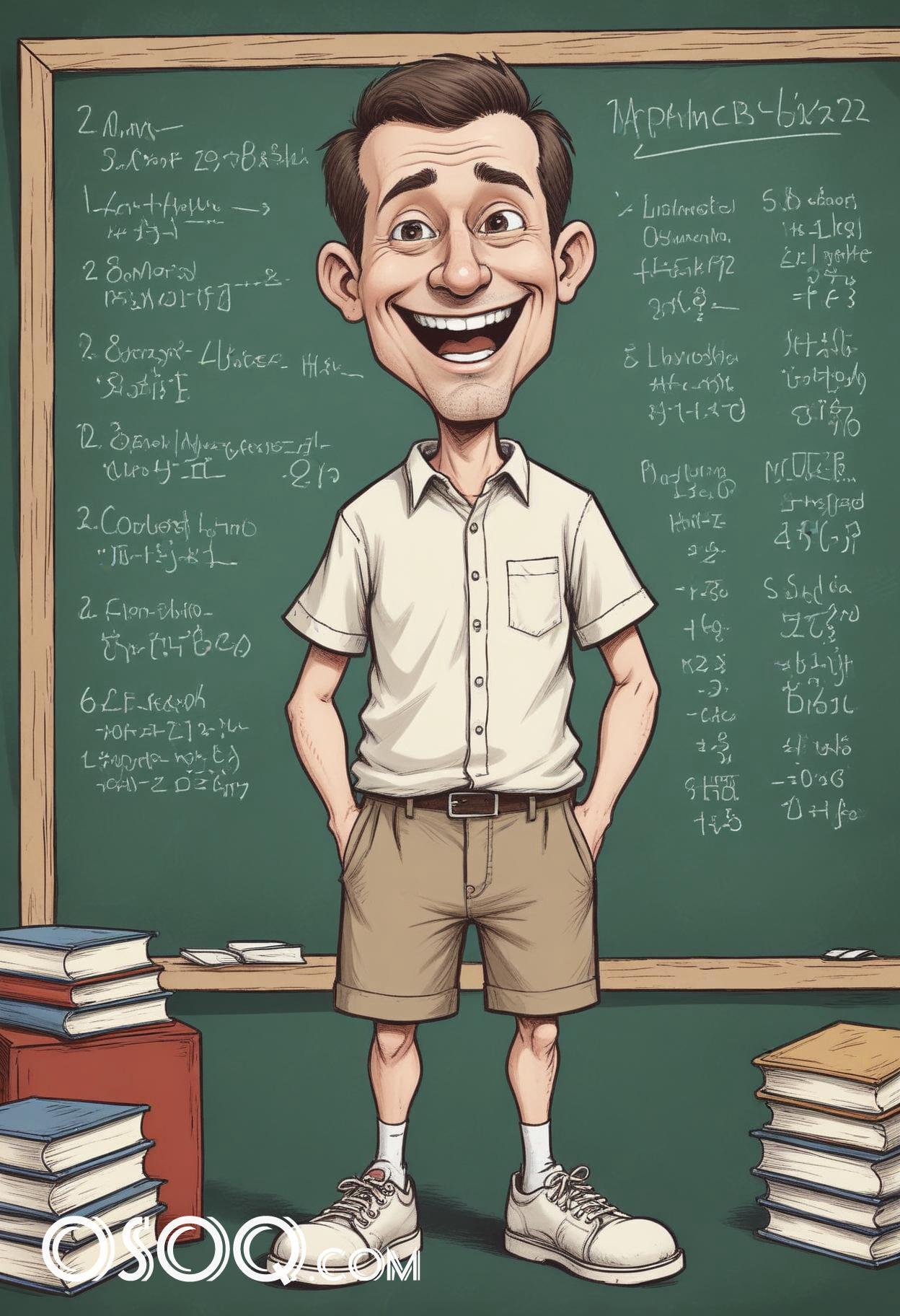 Teacher cartoon drawing 04