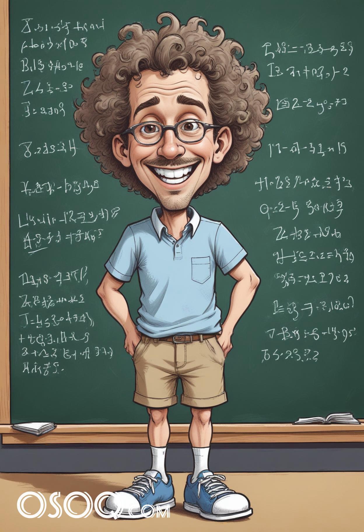 Teacher cartoon drawing 08