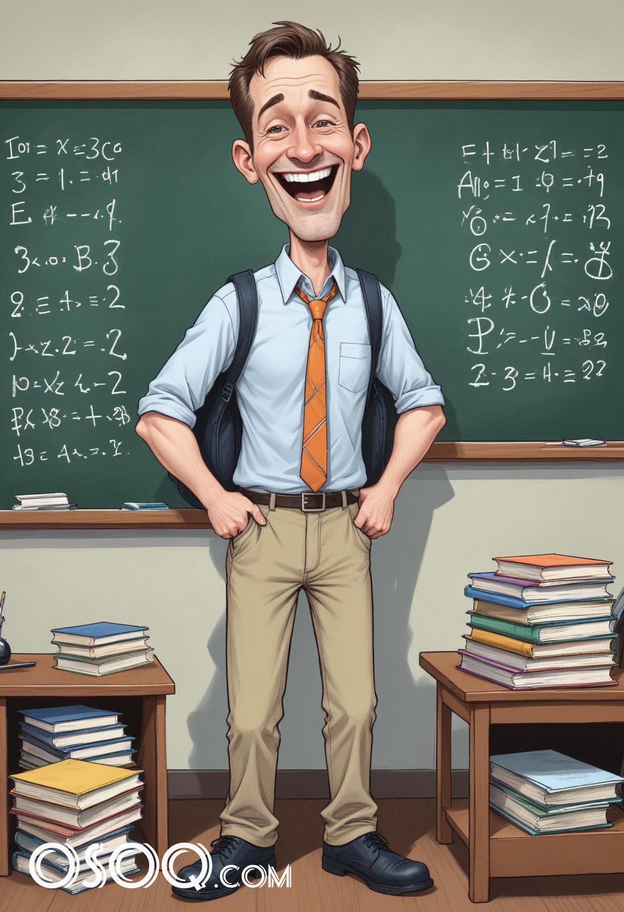 Teacher cartoon drawing 12