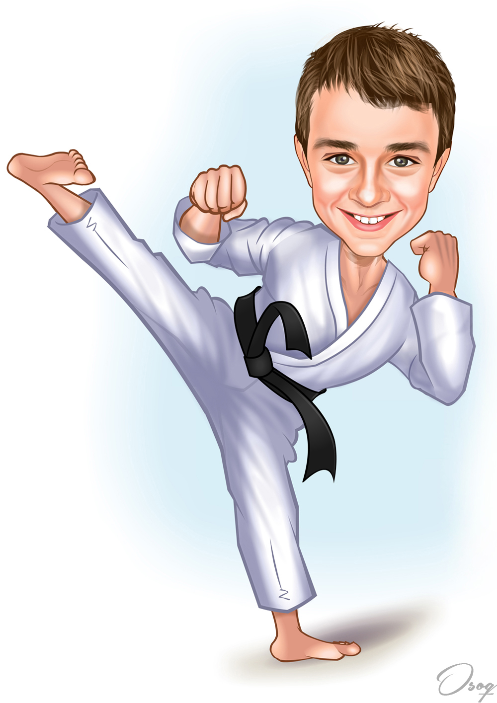 Boy Cartoon Taekwondo