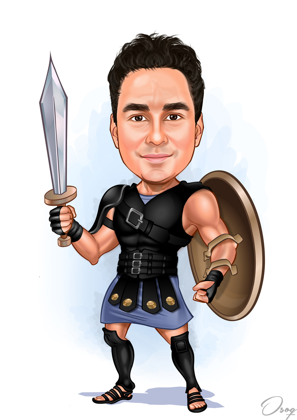 Cartoon Man Gladiator