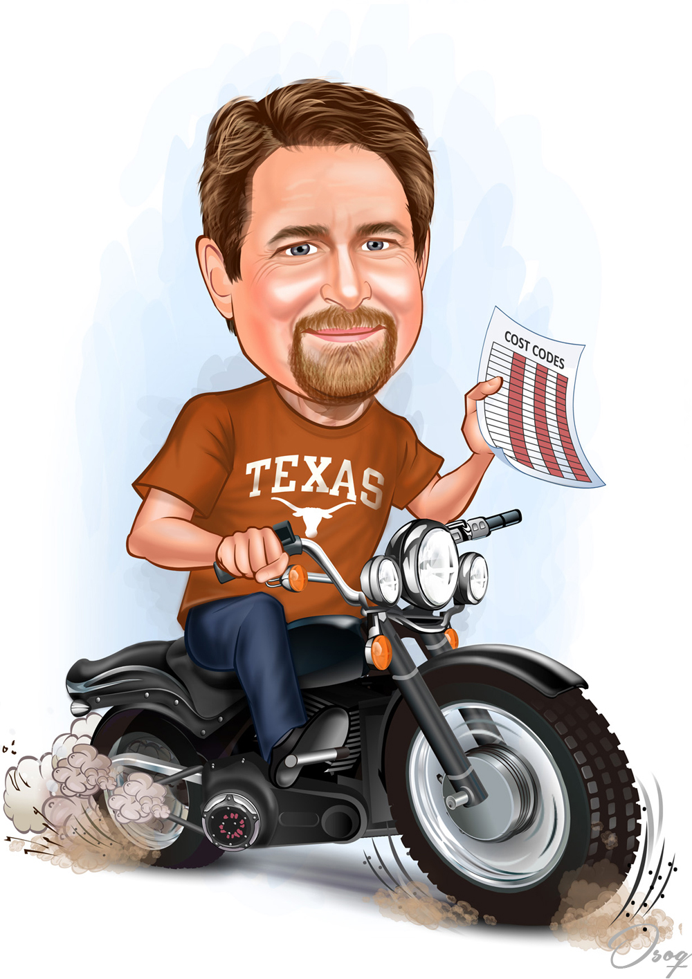 Motorcycle Cartoon Man