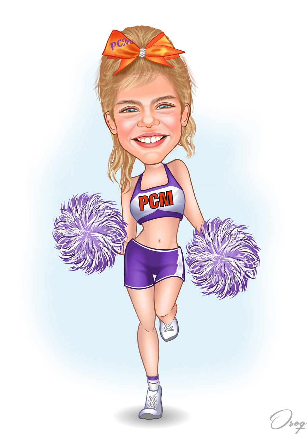 Girl Cheerleader Cartoon Character
