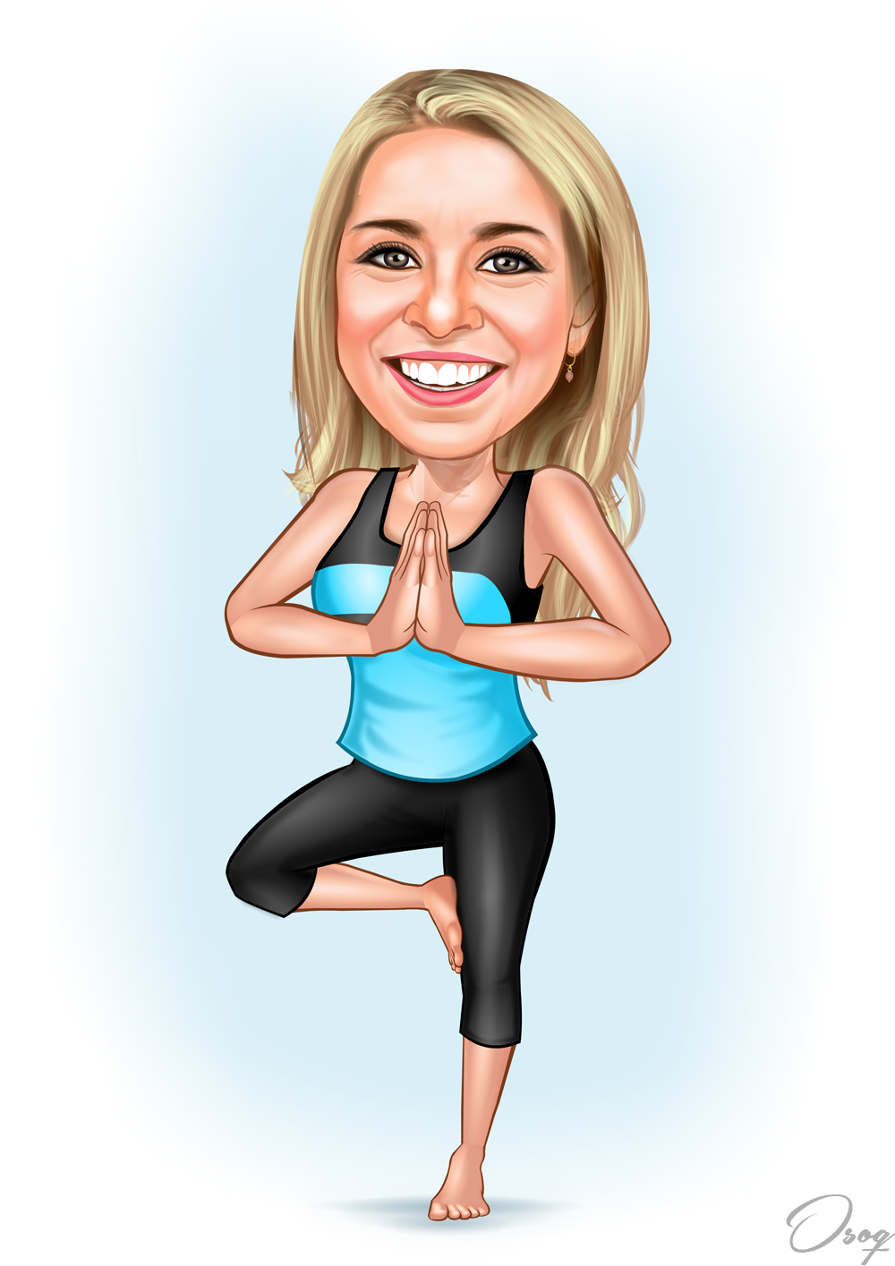 Girl Yoga Cartoon Character