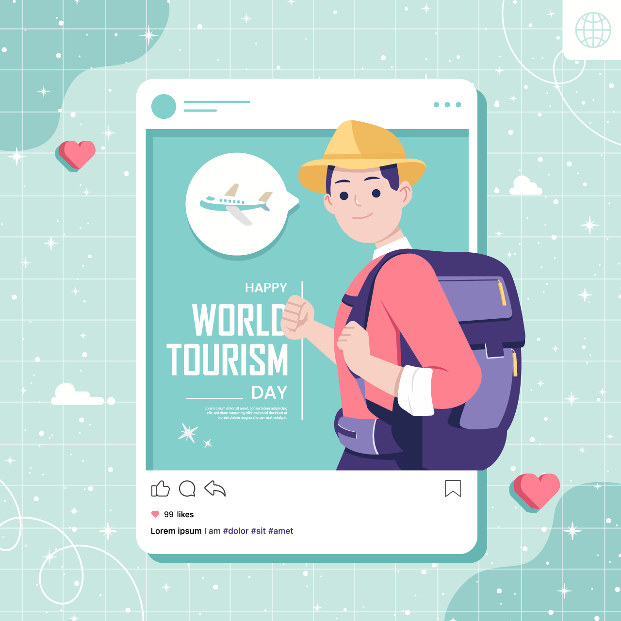 World tourism day aeroplane