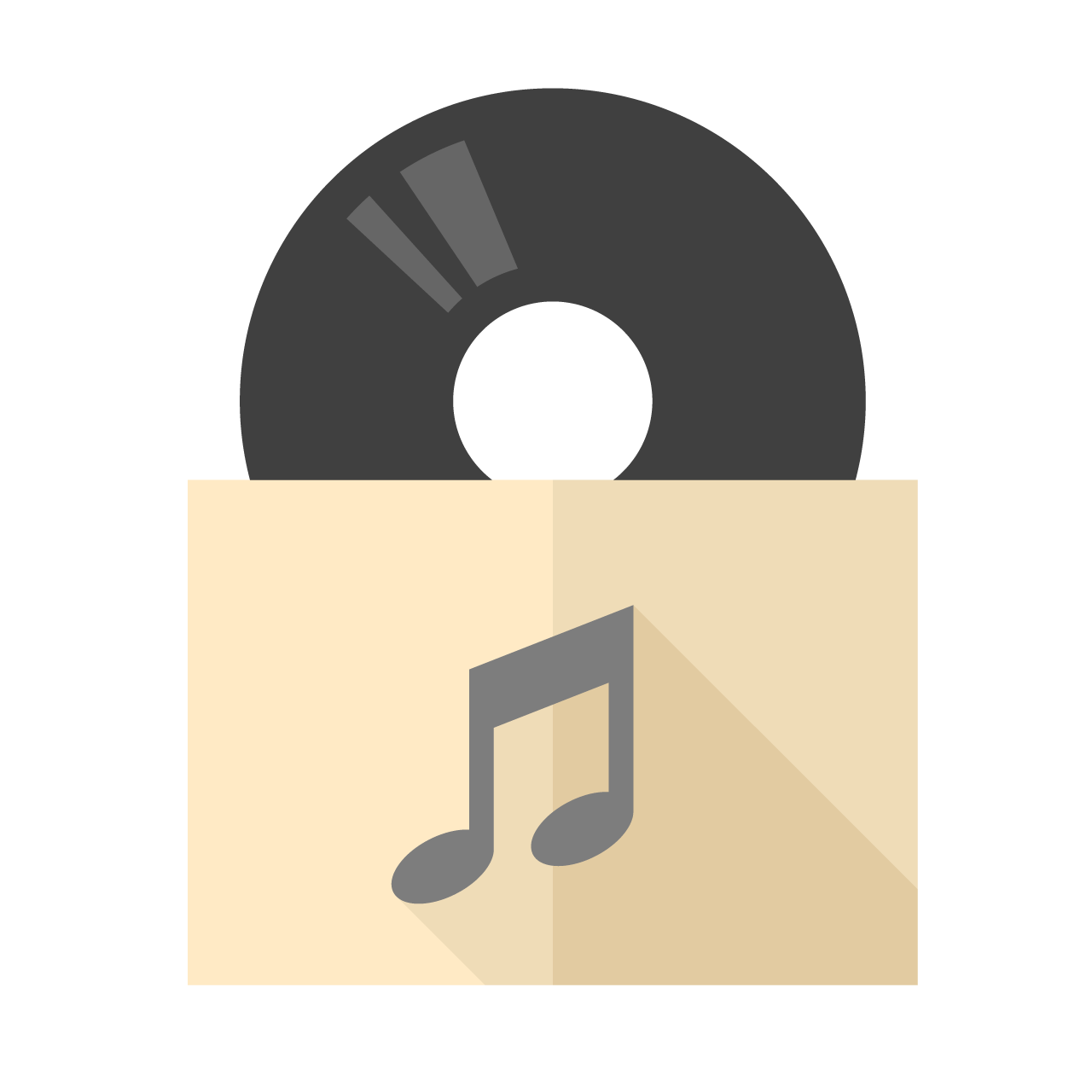 CD clipart music album icon flat color style transparent background png