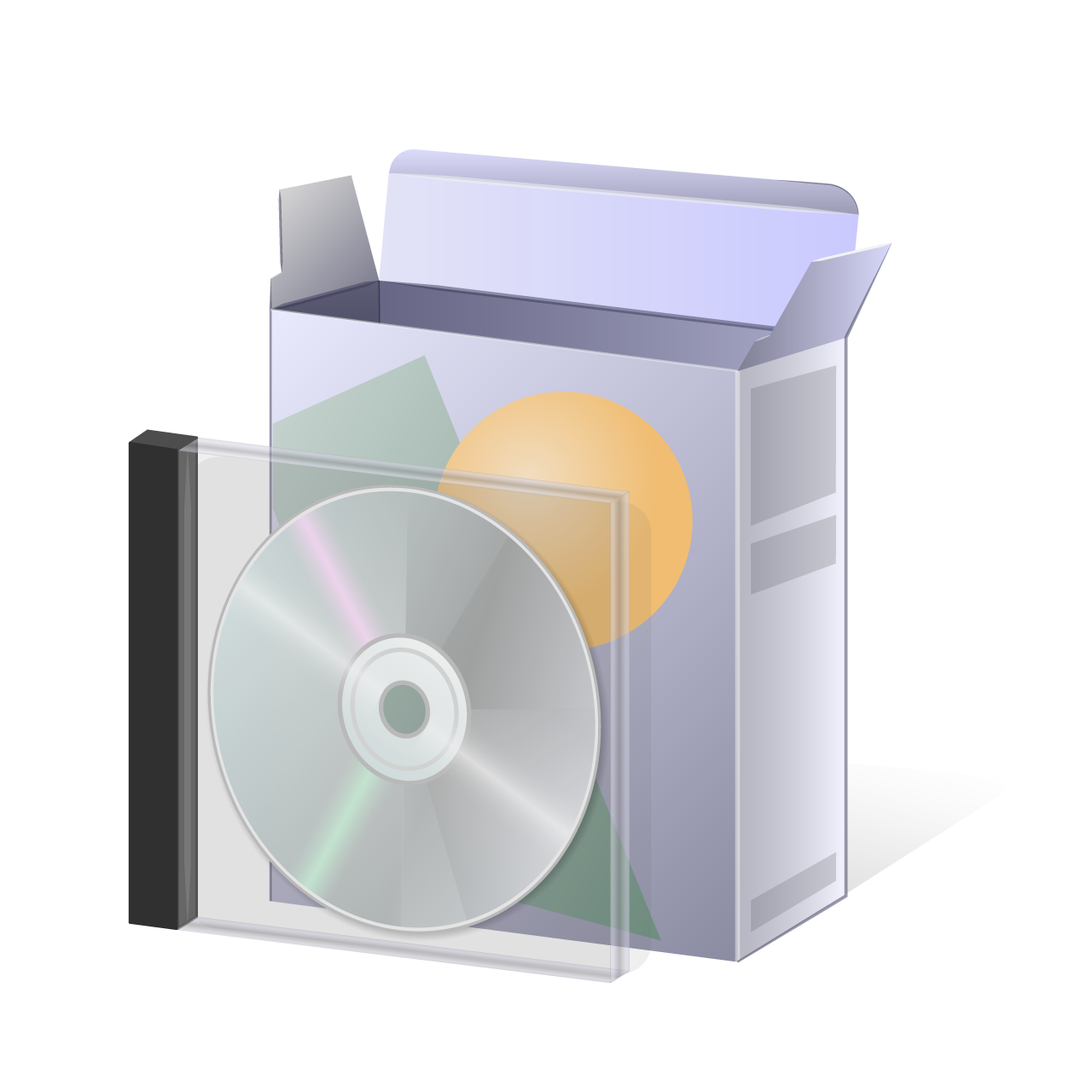 CD clipart unpacking files icon compact disk cardboard box icon transparent background png
