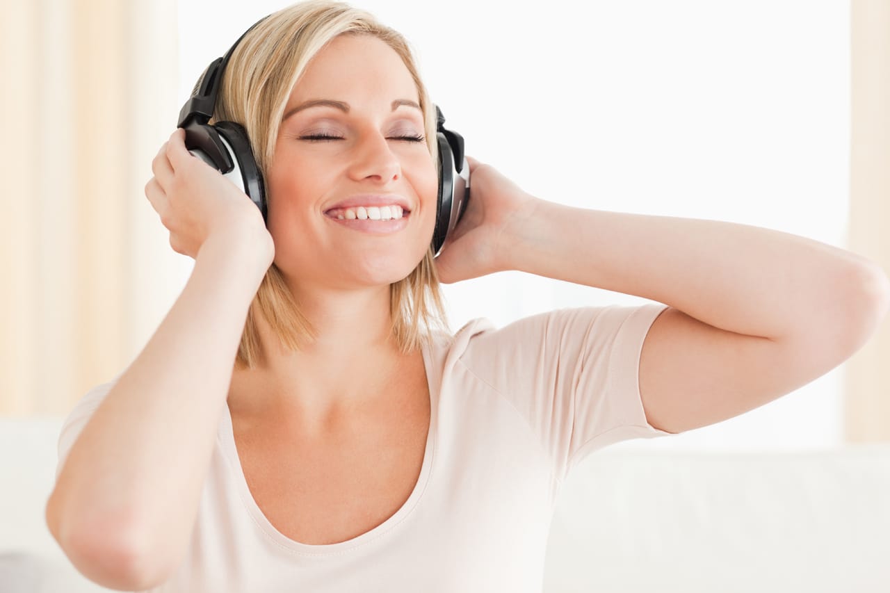 Related image close up woman enjoying some music