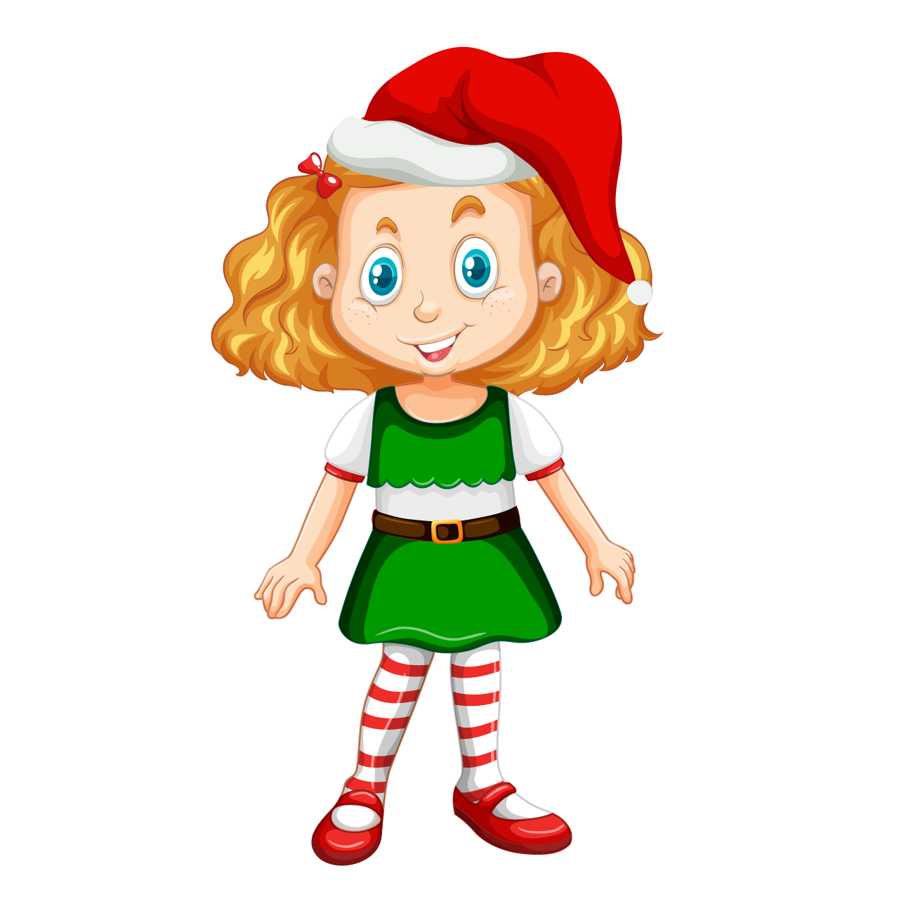 Cute girl christmas costume character image transparent background