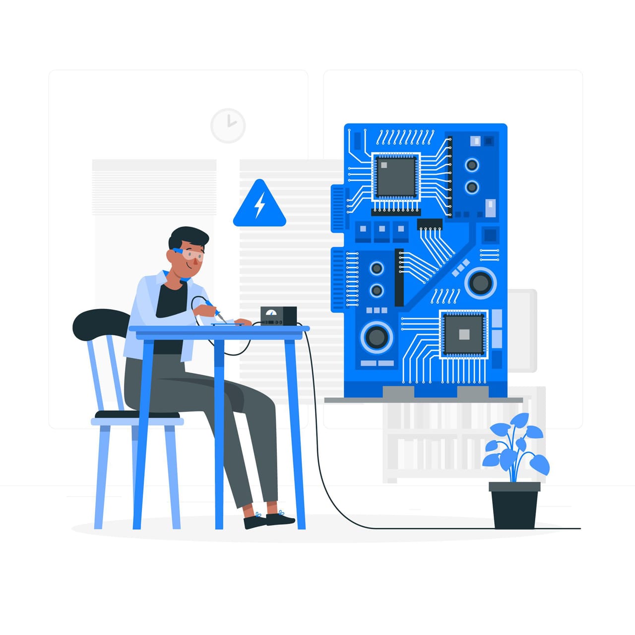 Cpu clipart printed circuit board concept hand drawing sketch cartoon image