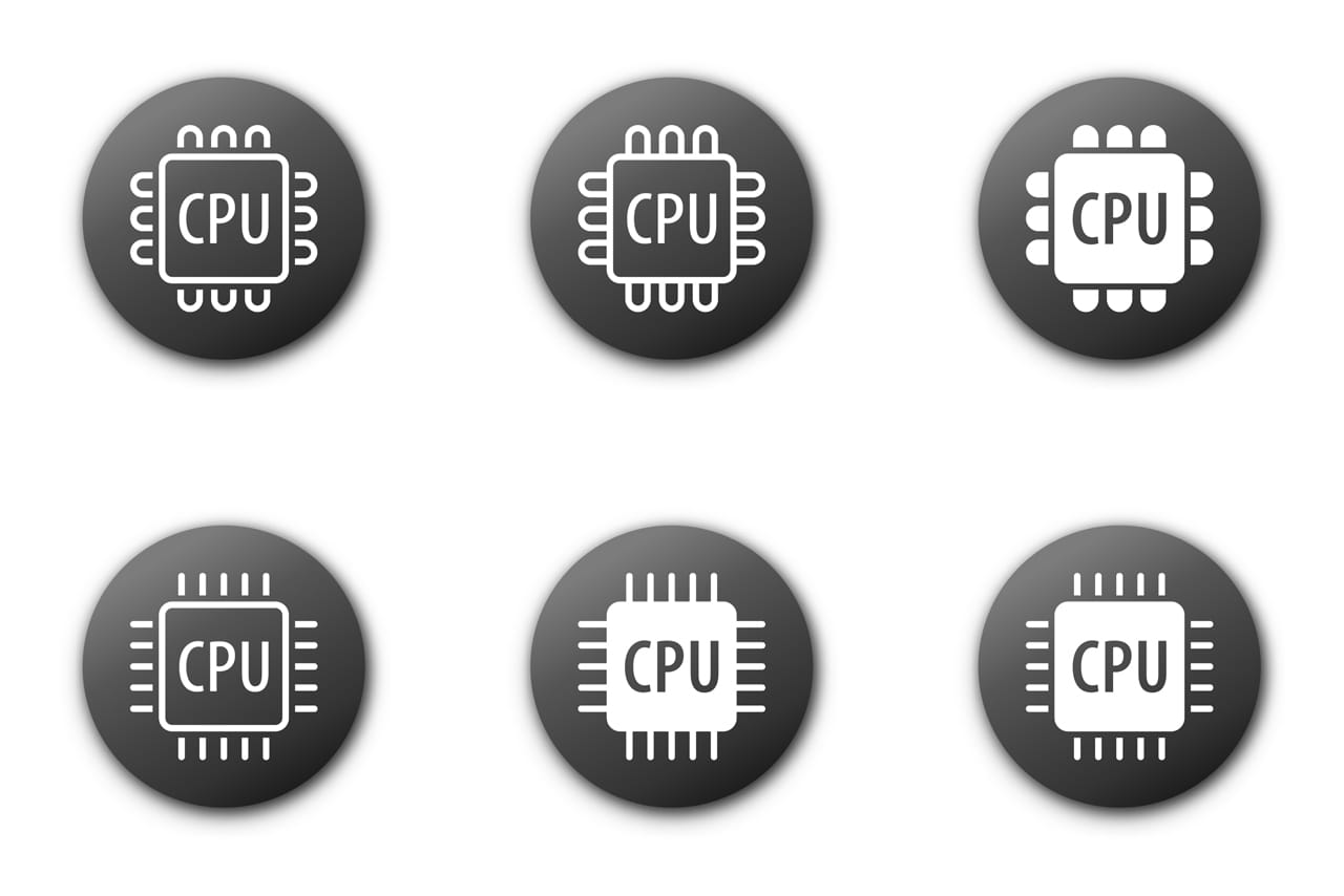 Cpu clipart processor icons set CPU icon hand drawing sketch