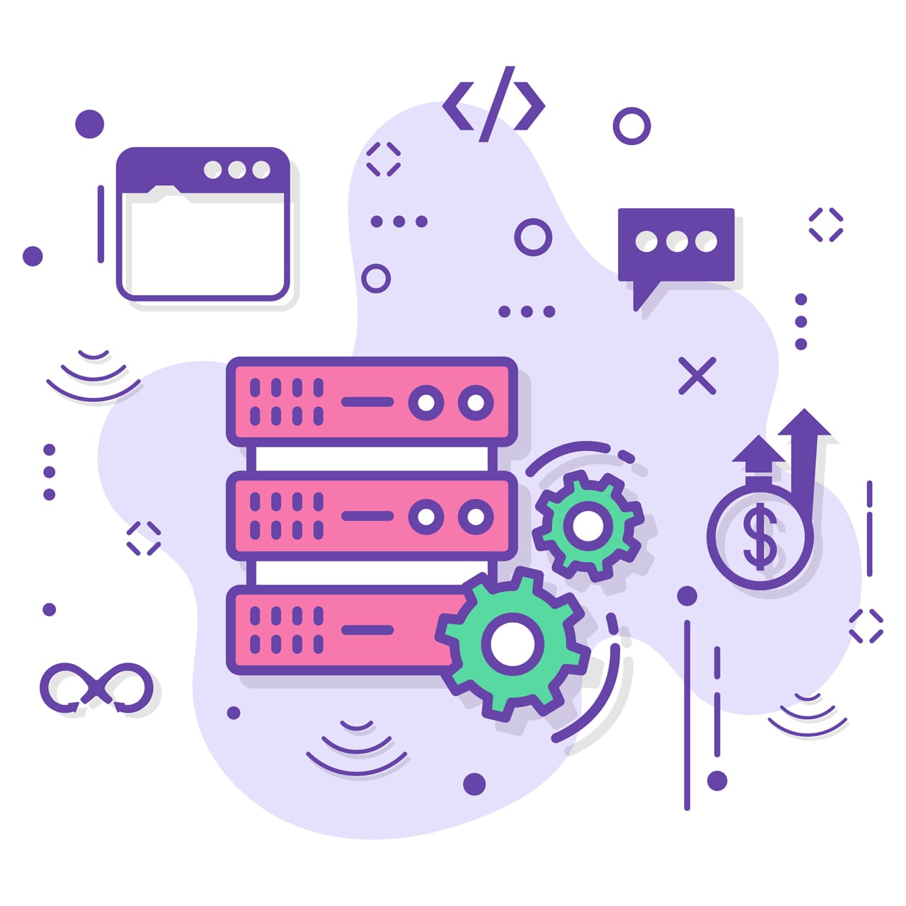 Rack config stock illustration customized server configuration concept data center machine setting